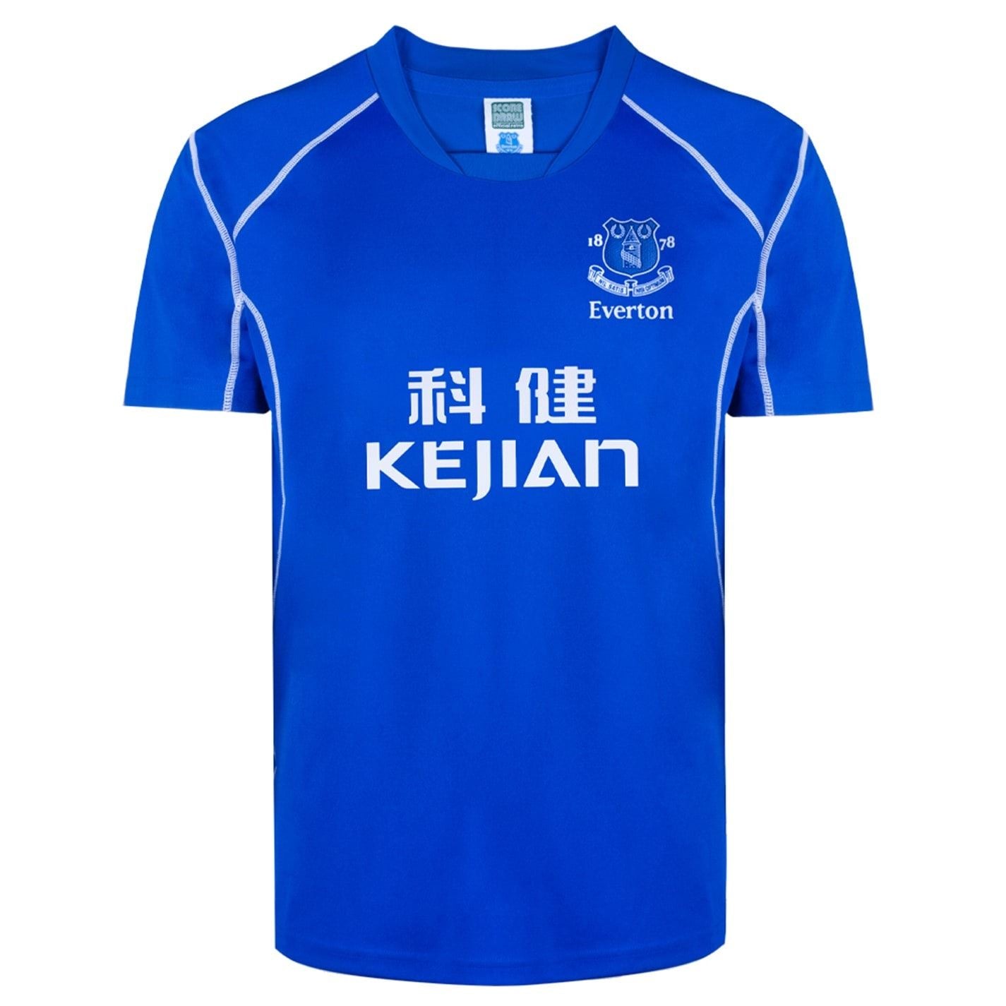 Score Draw Everton Retro Home Shirt 2002 Adults