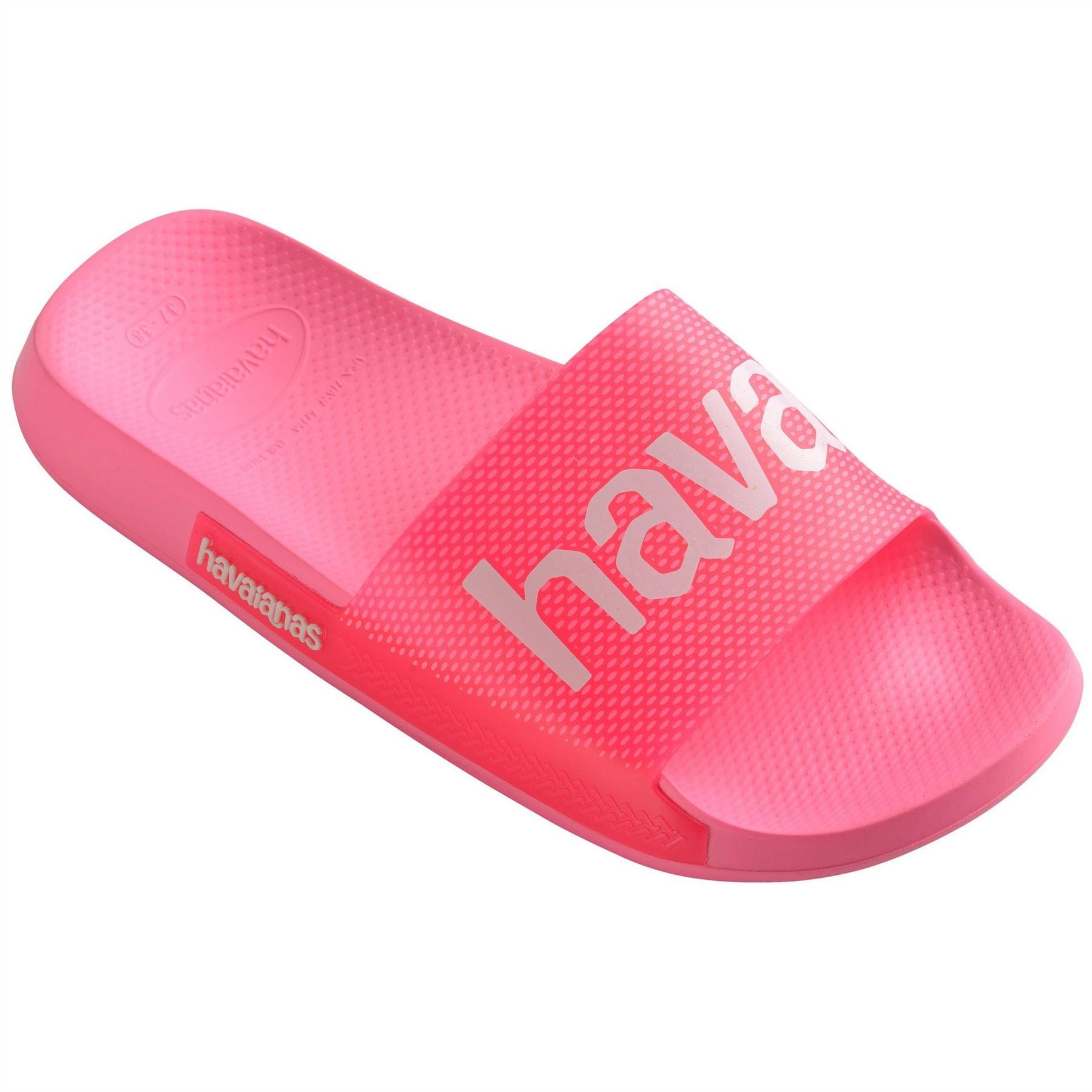 Havaianas Logo Print Open Toe Slip on Slides