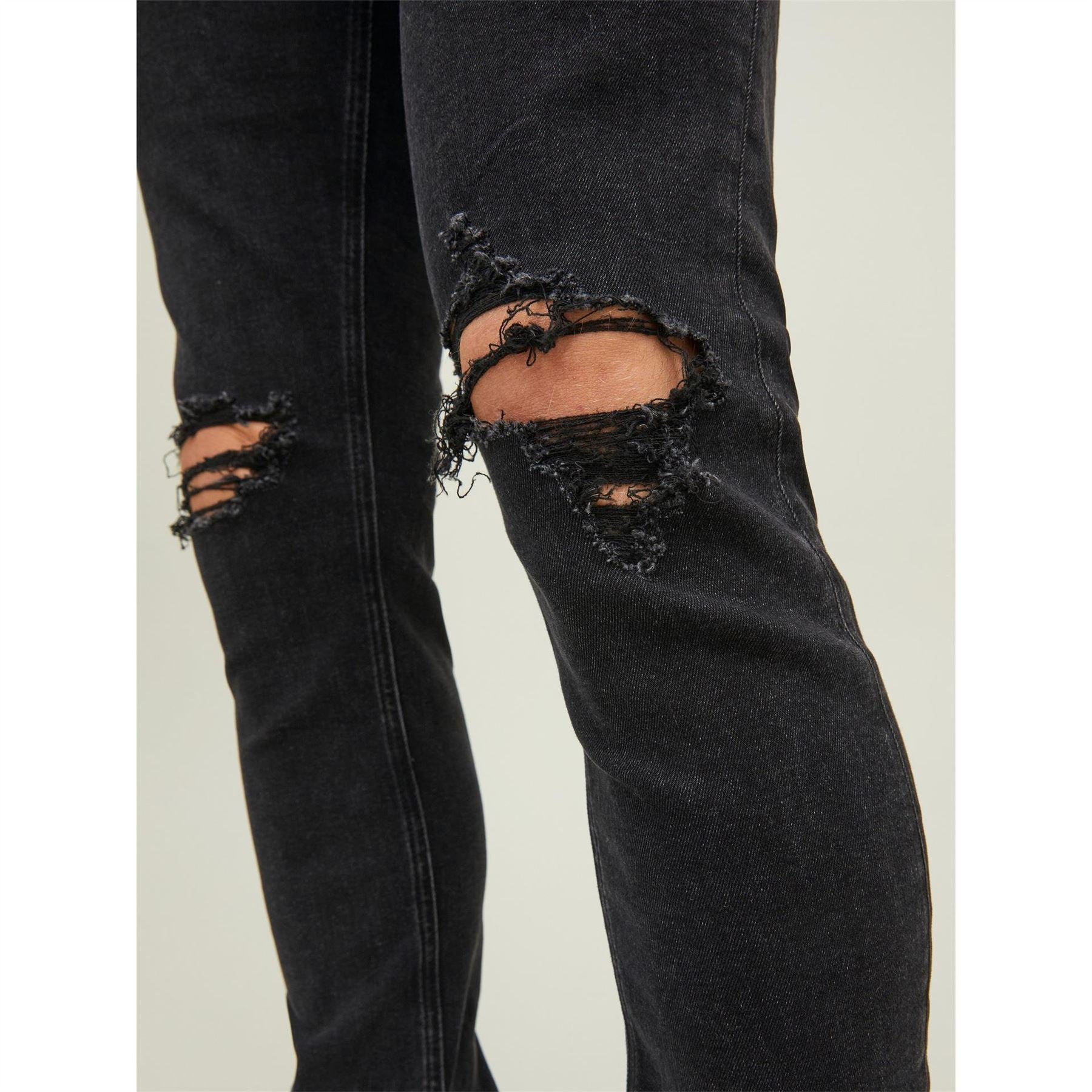 Jack and Jones Liam Slim Fit Ripped Straight Leg Jeans