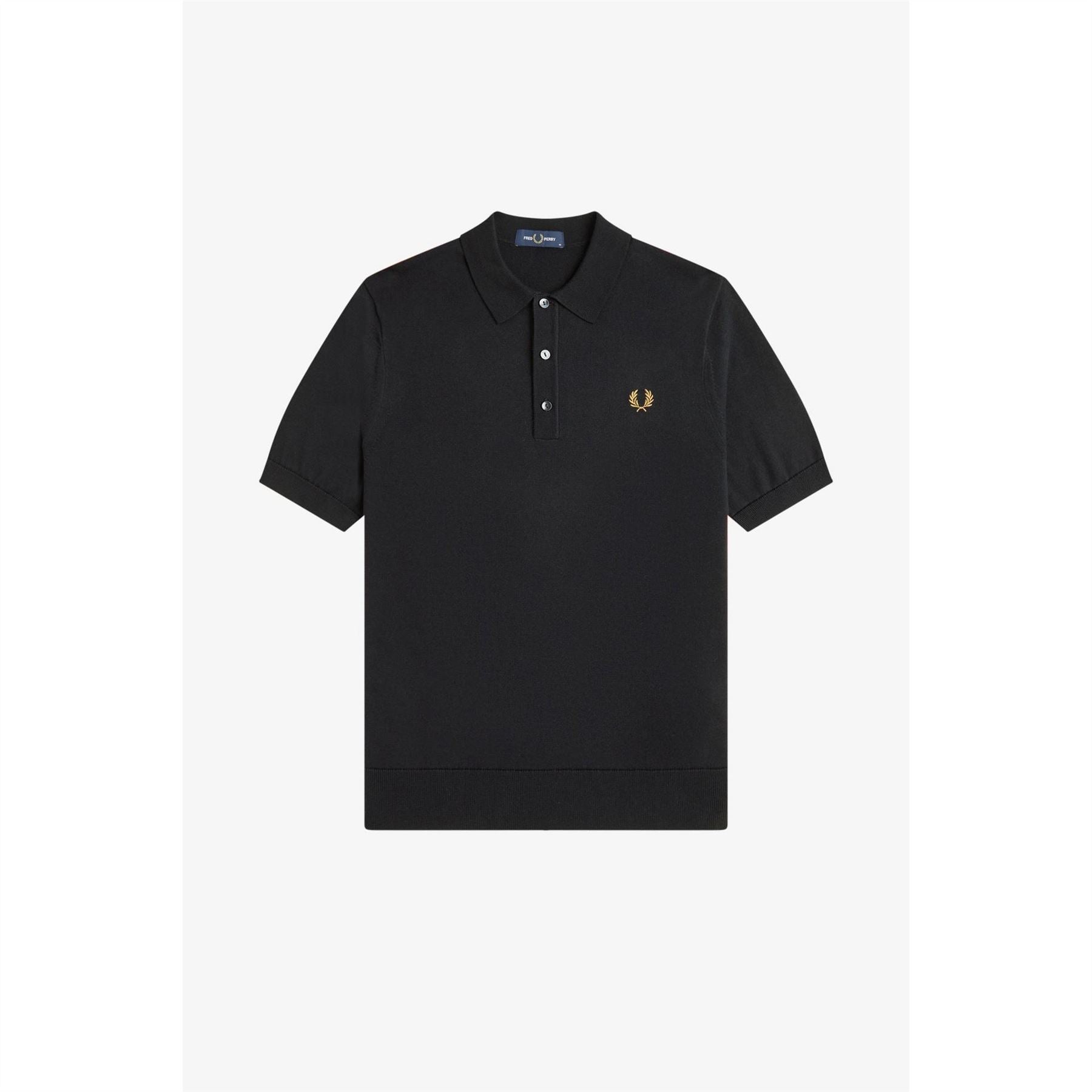 Fred Perry Knitted Short Sleeve Polo Shirt