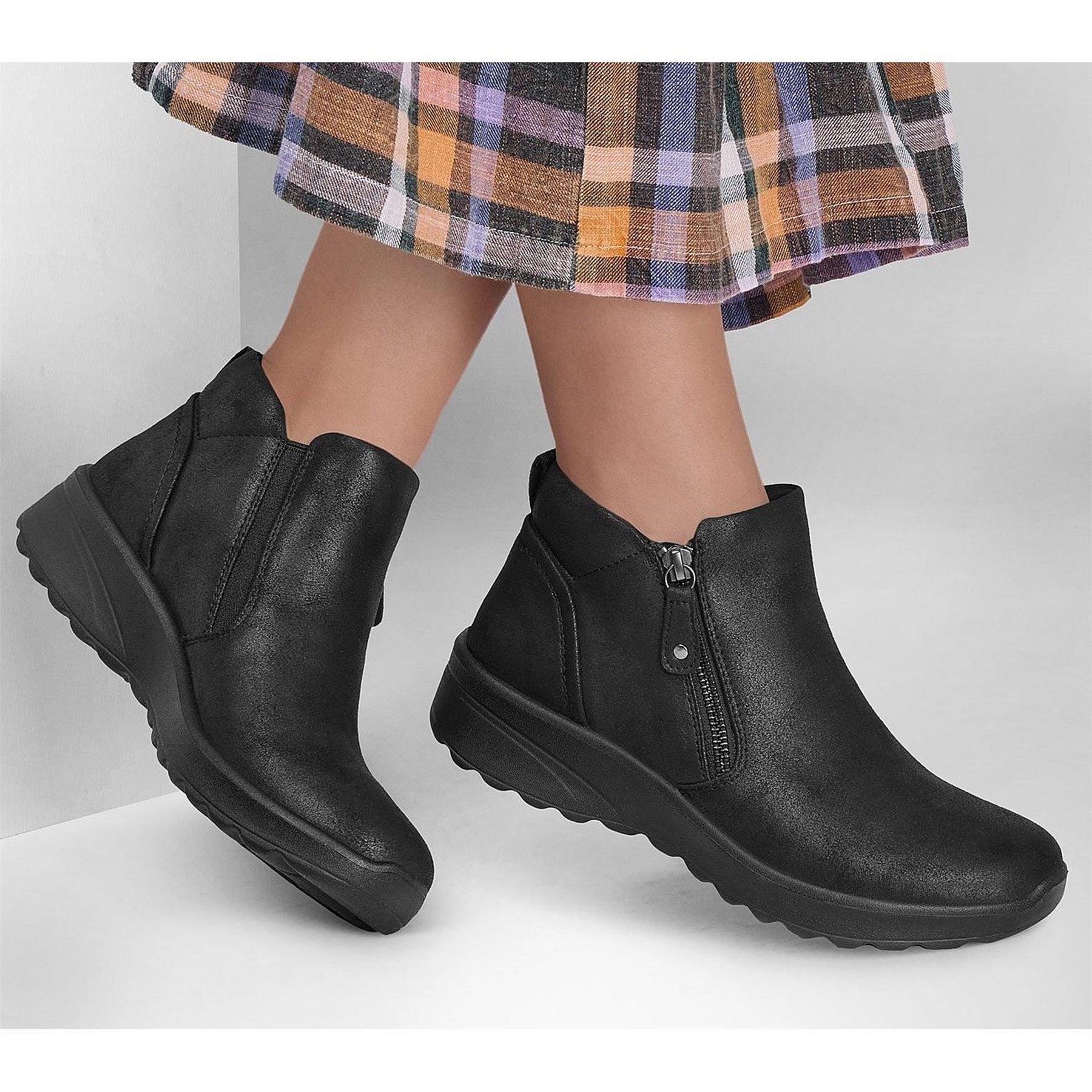 Skechers Lovely Vibe Ankle Boots with Side Zipper
