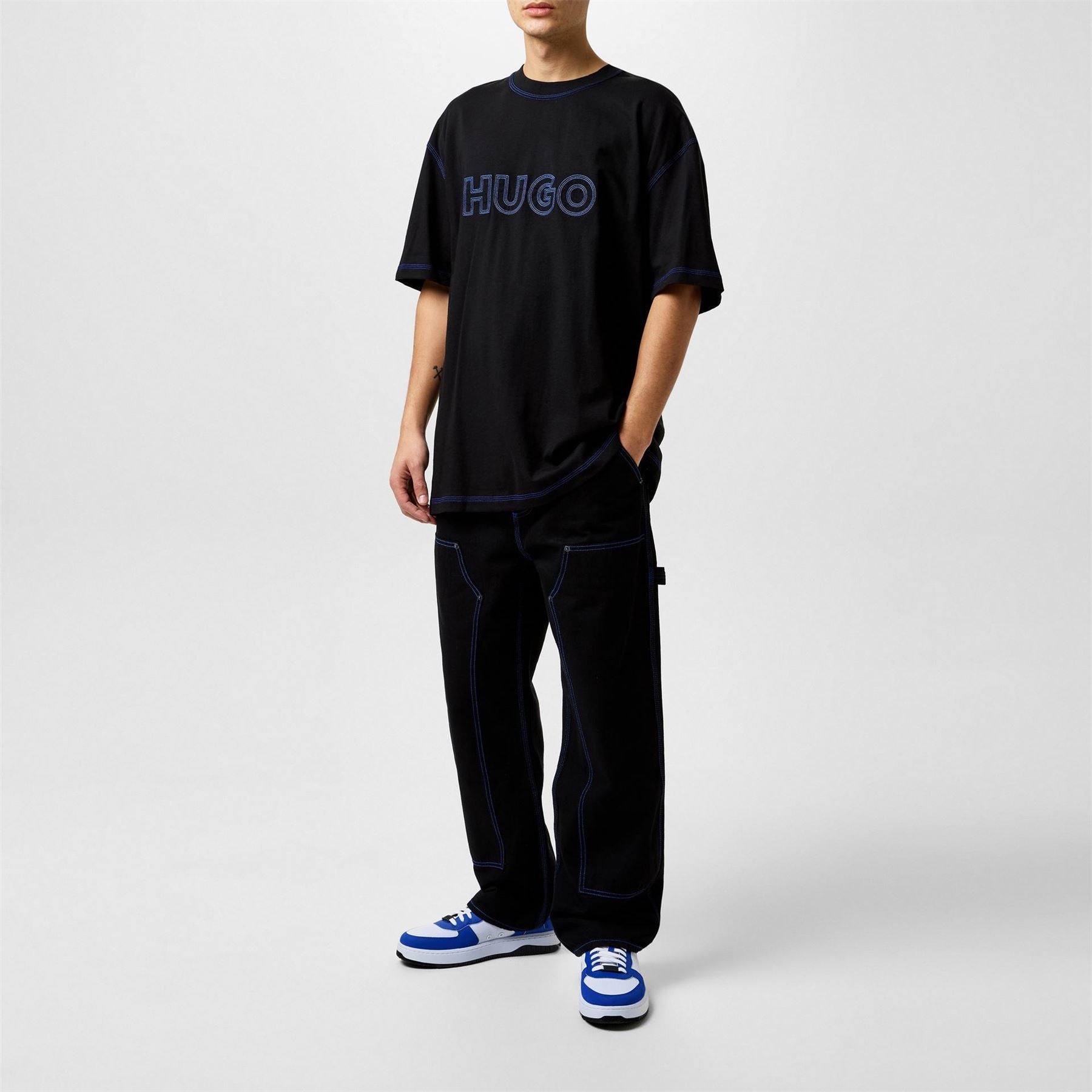 Hugo Regular Fit Crew Neck Lettering T-Shirt