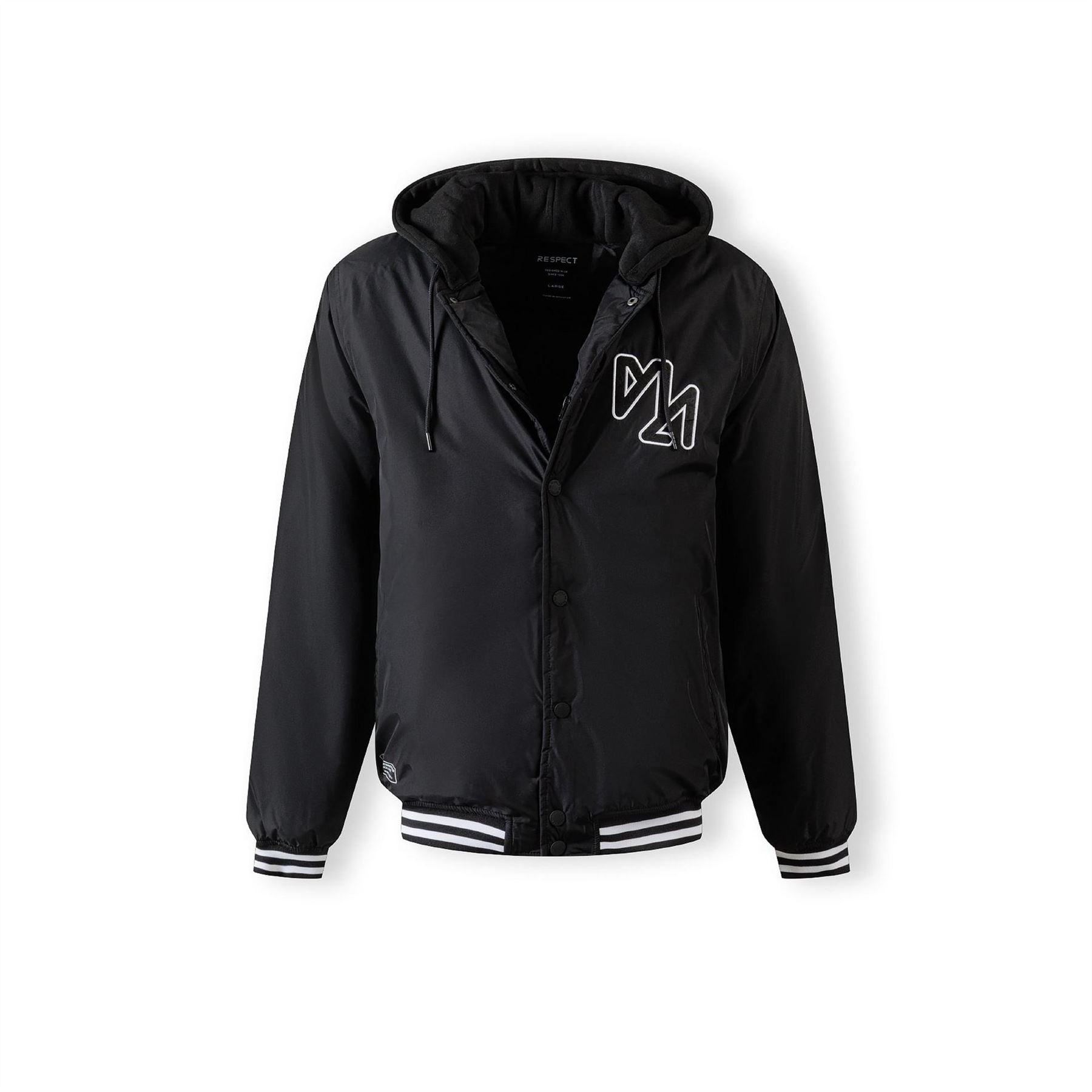 Minoti Men Baseball Style Jacket Detachable Hood Black
