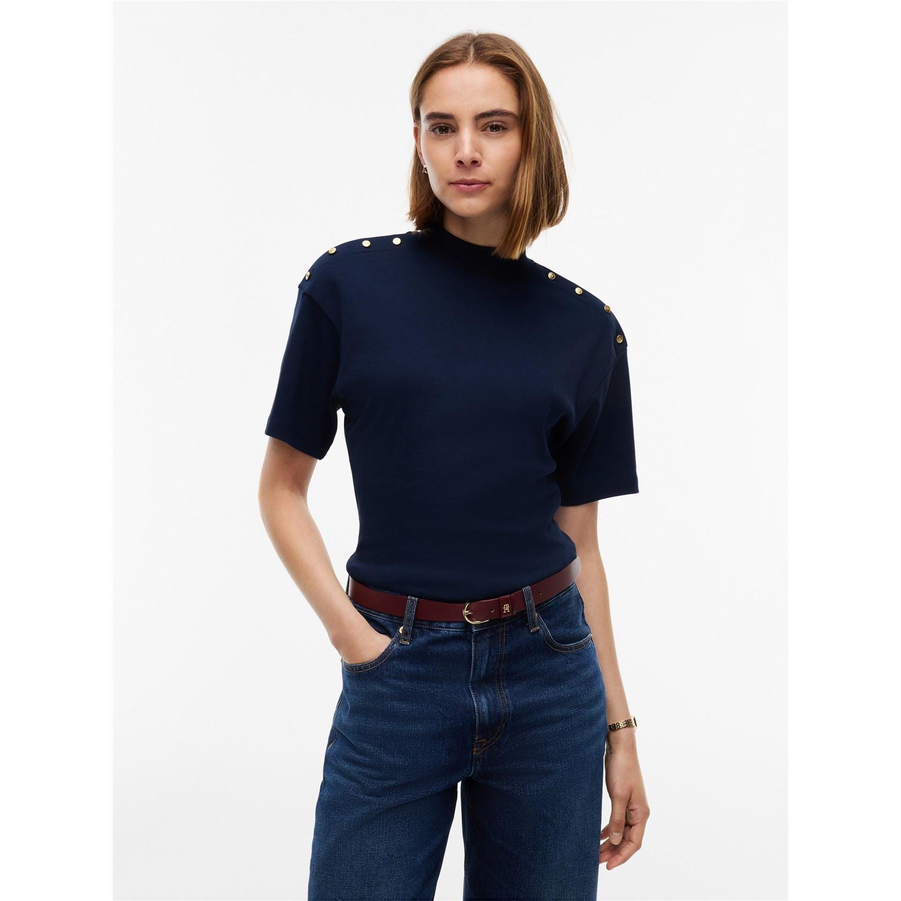 Tommy Hilfiger Gld Btn Hn Tee Ld64