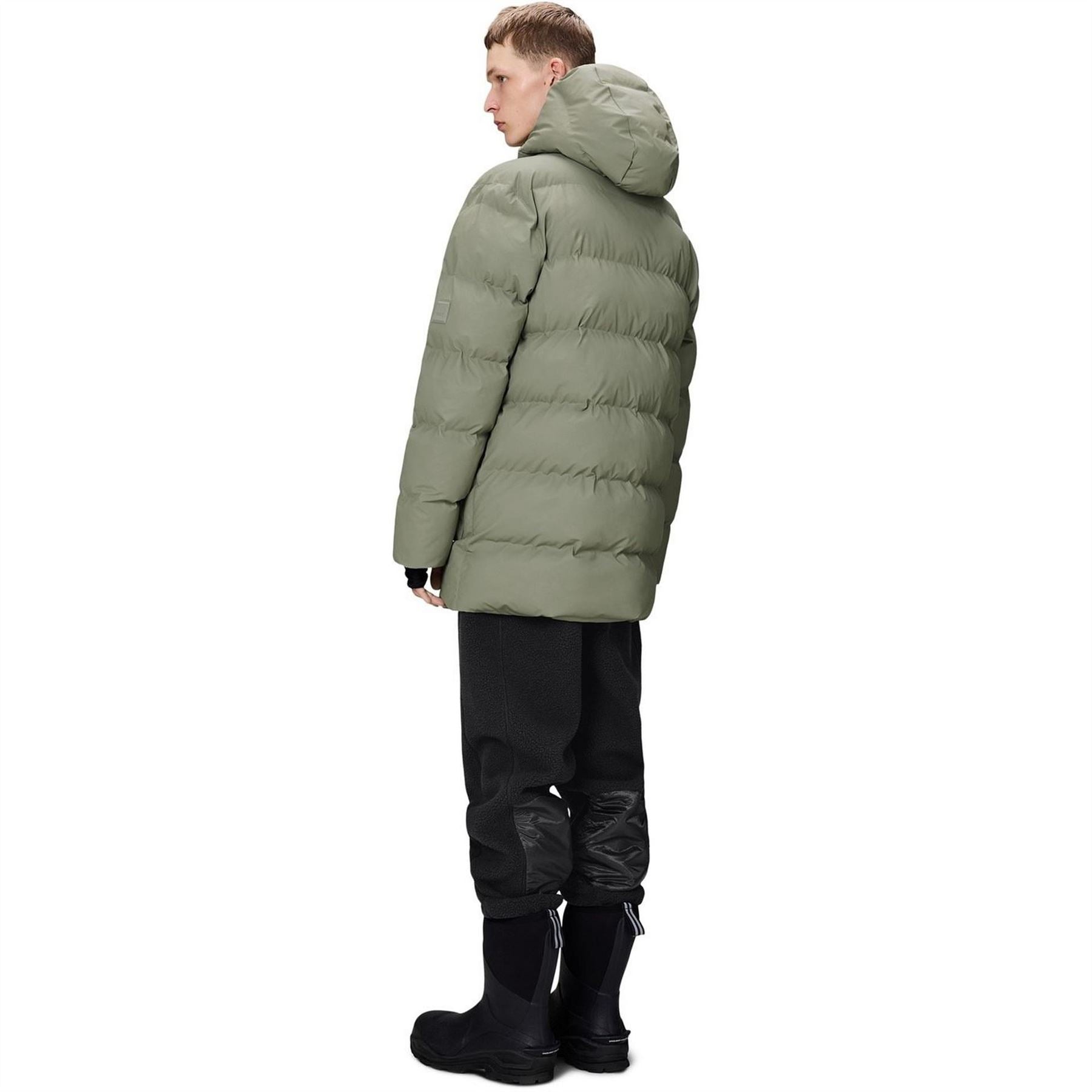 Rains Long Puffer Cargo Jacket