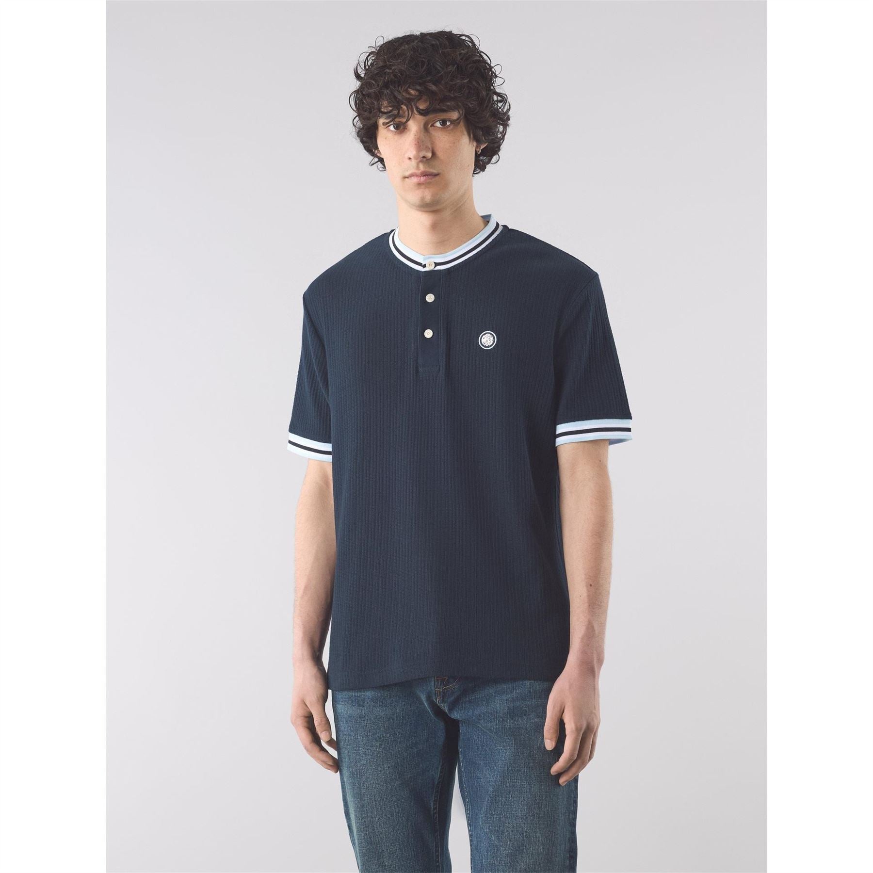 Pretty Green Pg Cressa Grandad Regular Fit T-Shirt