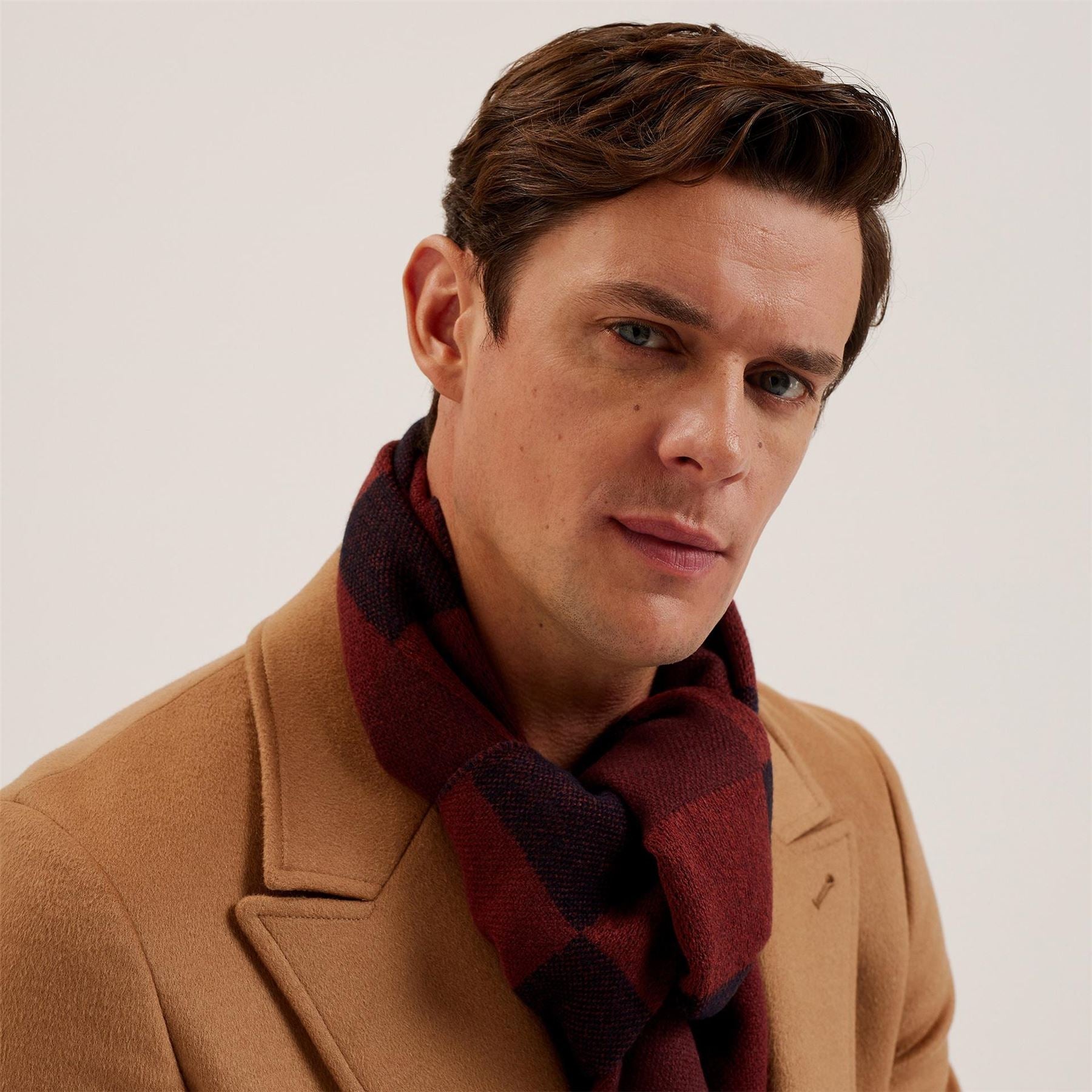 Ted Baker Plaid Oblong Scarf with Logo