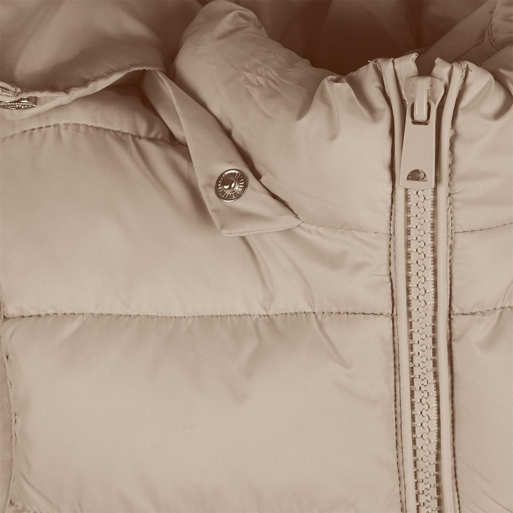 Minoti Girls Quilted Gilet Removable Hood Beige