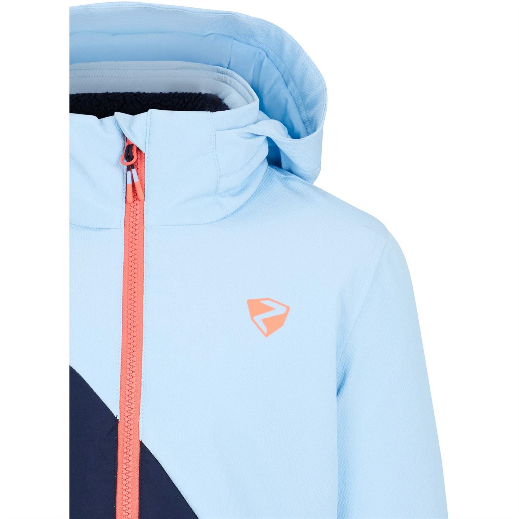 Ziener Avine Color Block Hooded Ski Jacket with Logo Badge