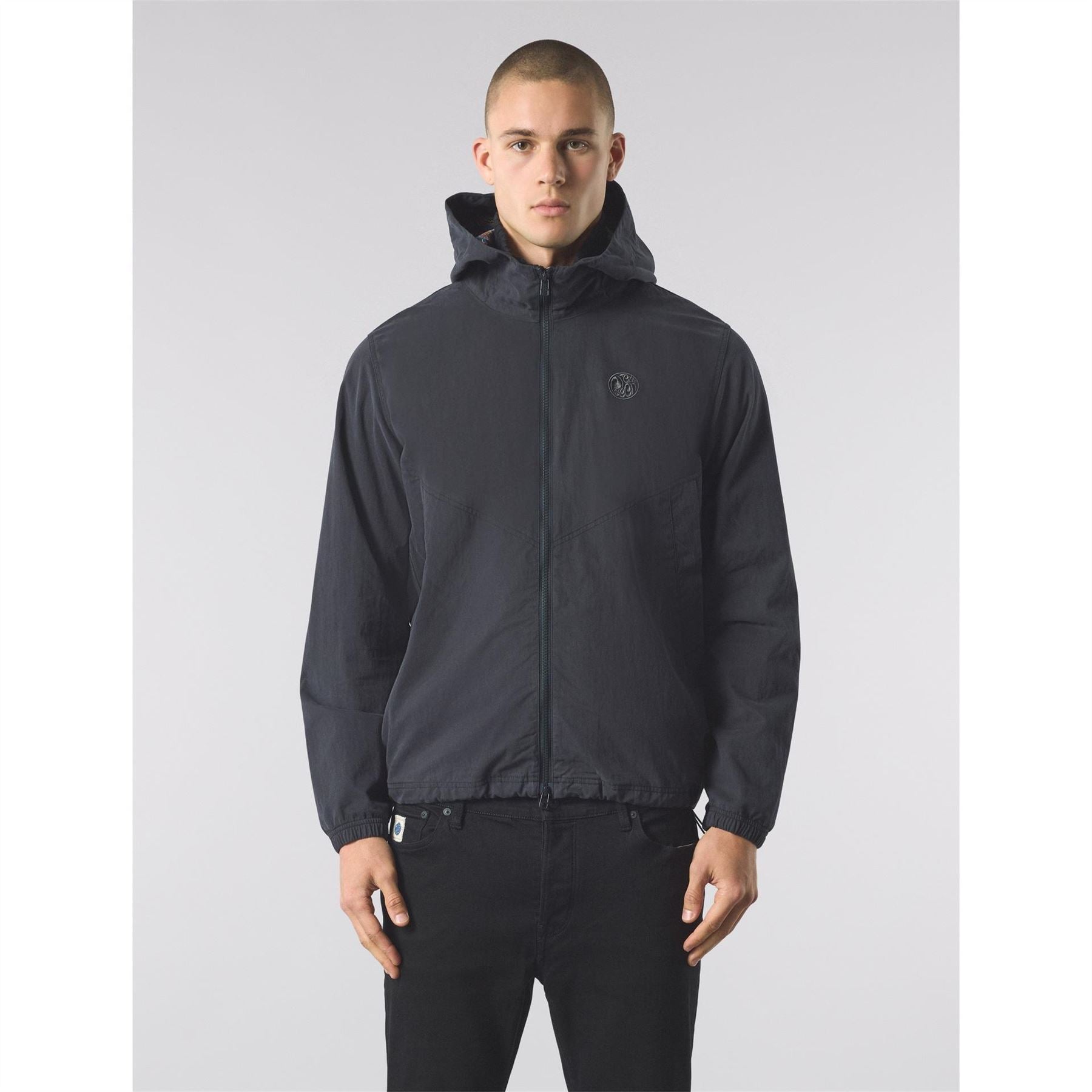 Pretty Green Feltham Solid Patterned Hooded Rain Jacket