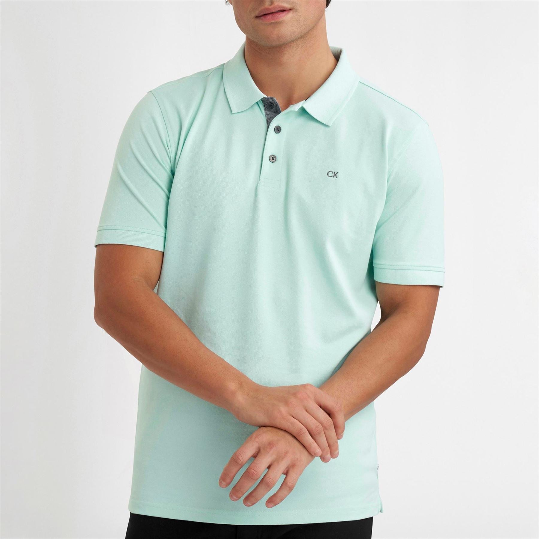 Calvin Klein Golf Embroidered Collared Neck Short Sleeve Polo Shirt