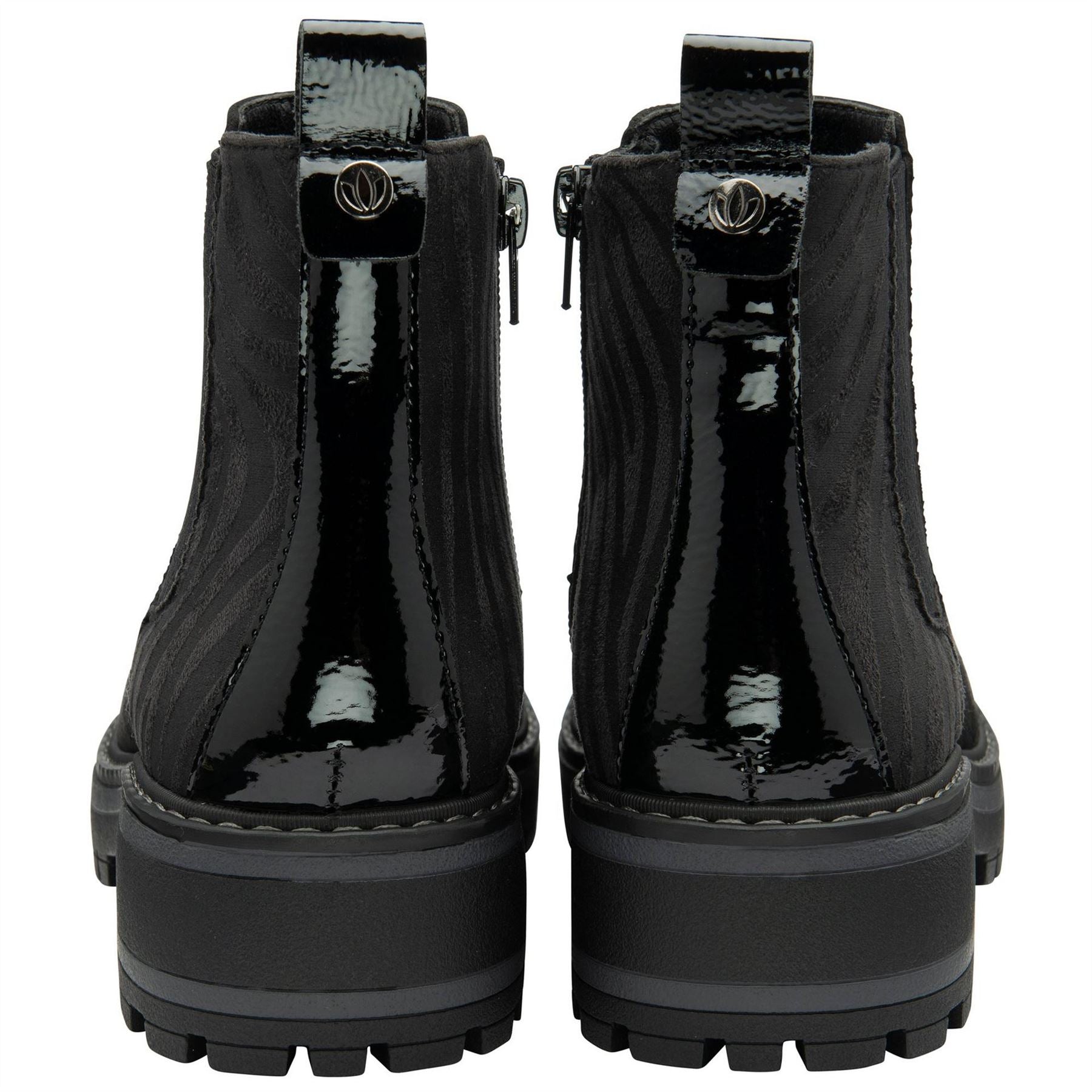 Lotus Shoes Prescott Black  And  Zebra Print Ankle Boots