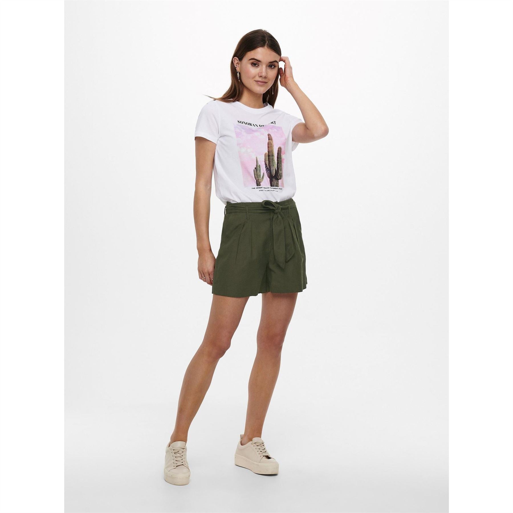 Only High Waisted Woven Tracksuit Shorts