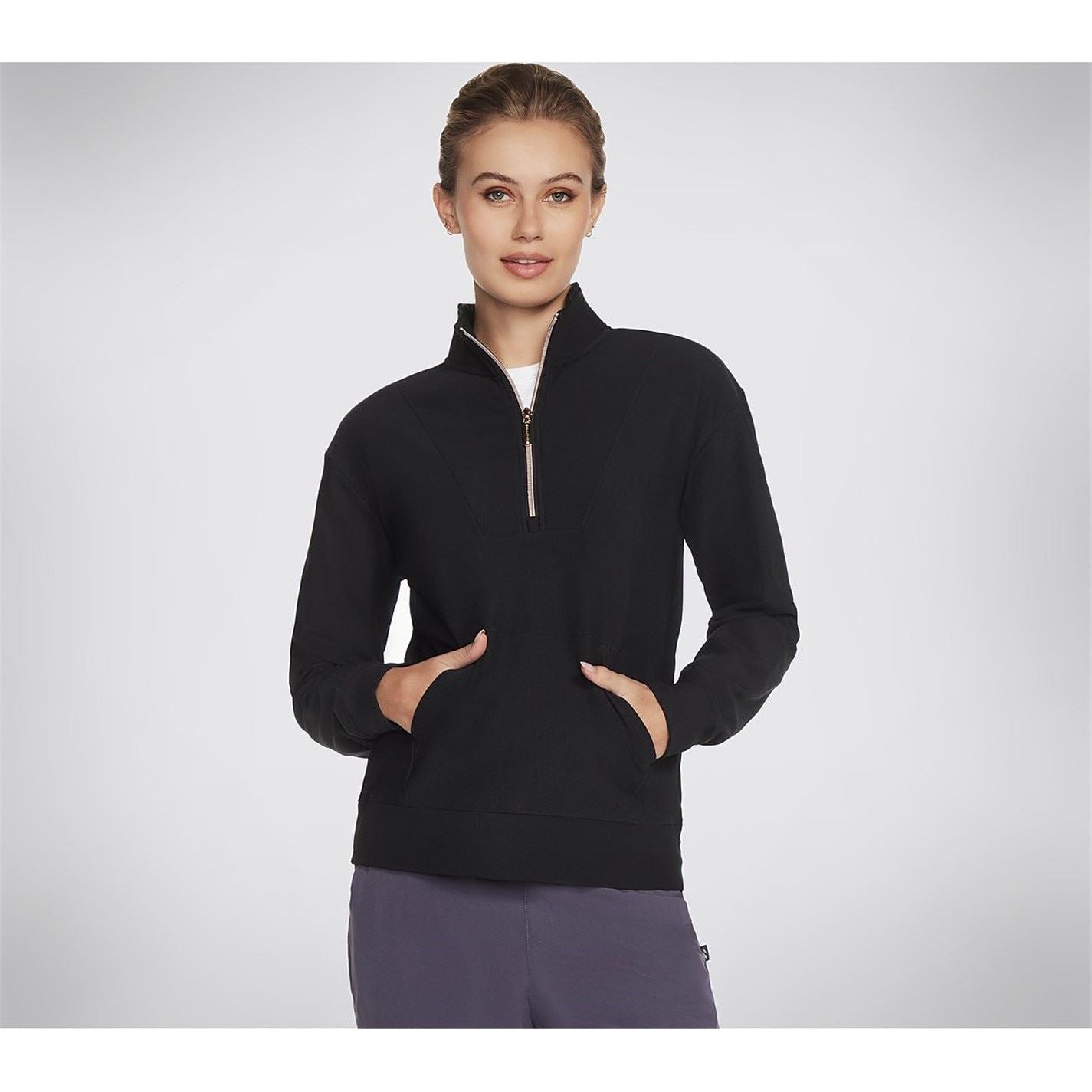 Skechers Womens Goluxe Rib 1 4 Zip Fleece