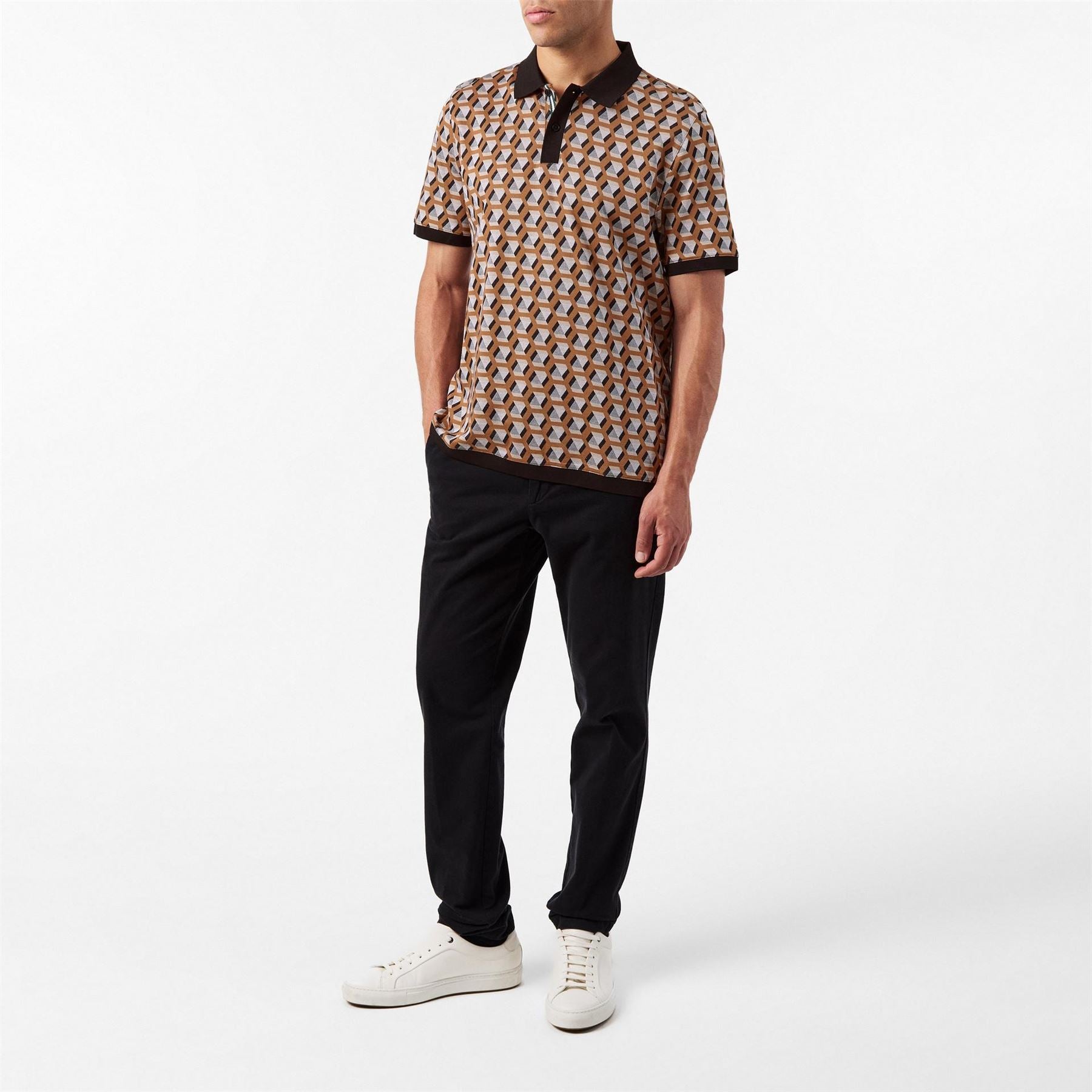 Ted Baker Jacquard Short Sleeve Polo Shirt