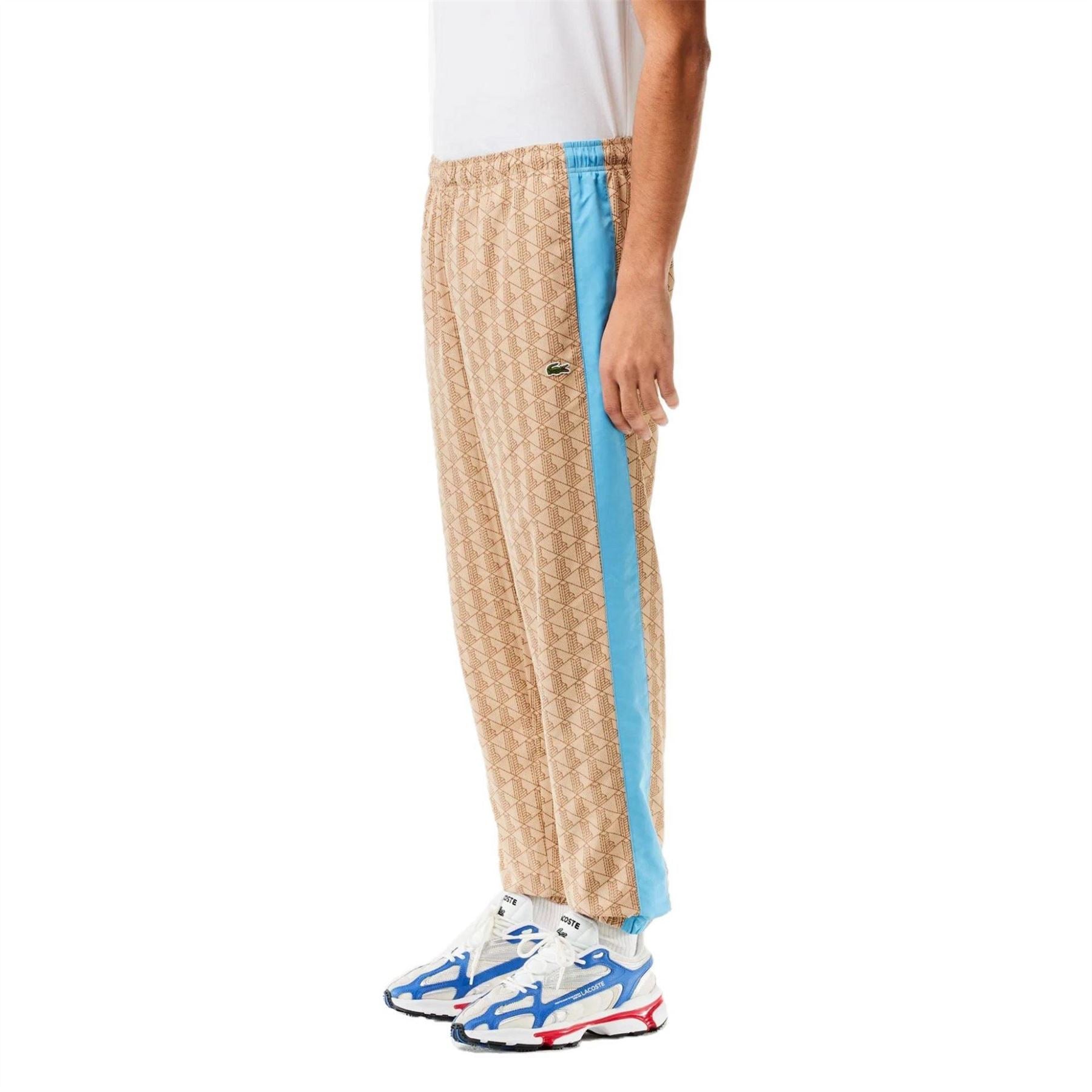 Lacoste Geometric Side Stripes Slim Cut Track Pants
