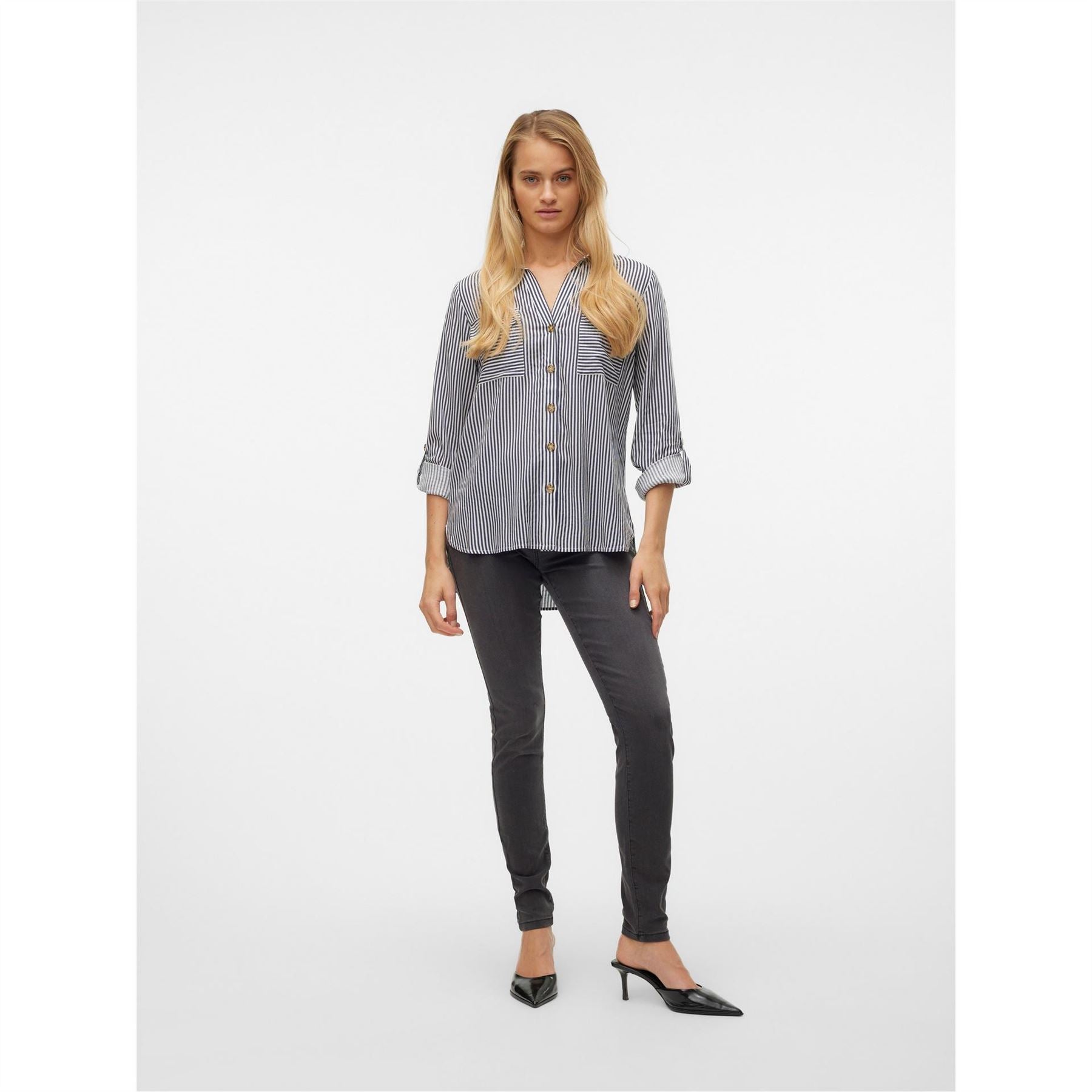 Vero Moda Bumpy Regular Fit V-Neck Long Sleeve Shirt