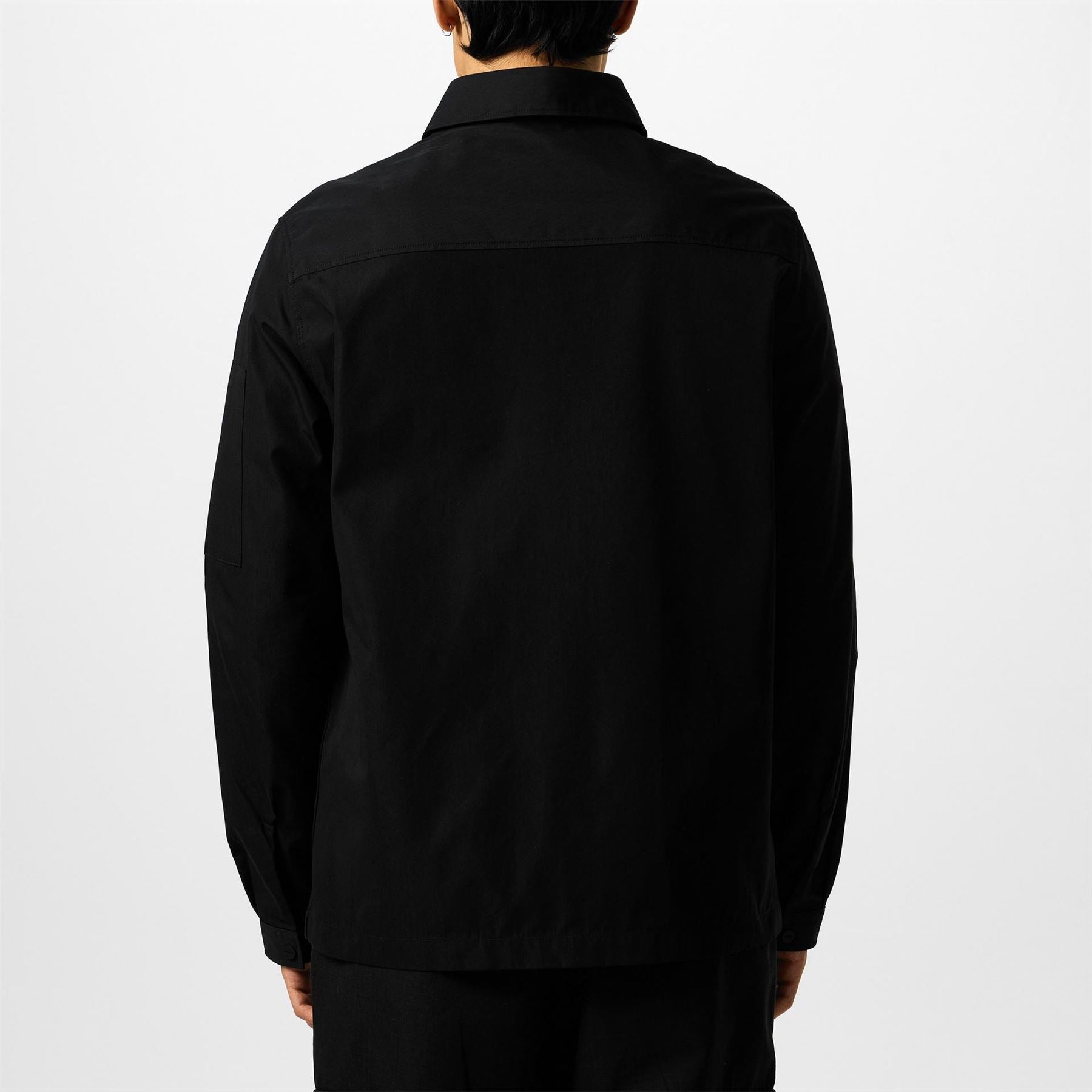 Hugo HUGO Emmond Cotton Long Sleeve Zip Overshirt   Contemporary Design with Logo Detail