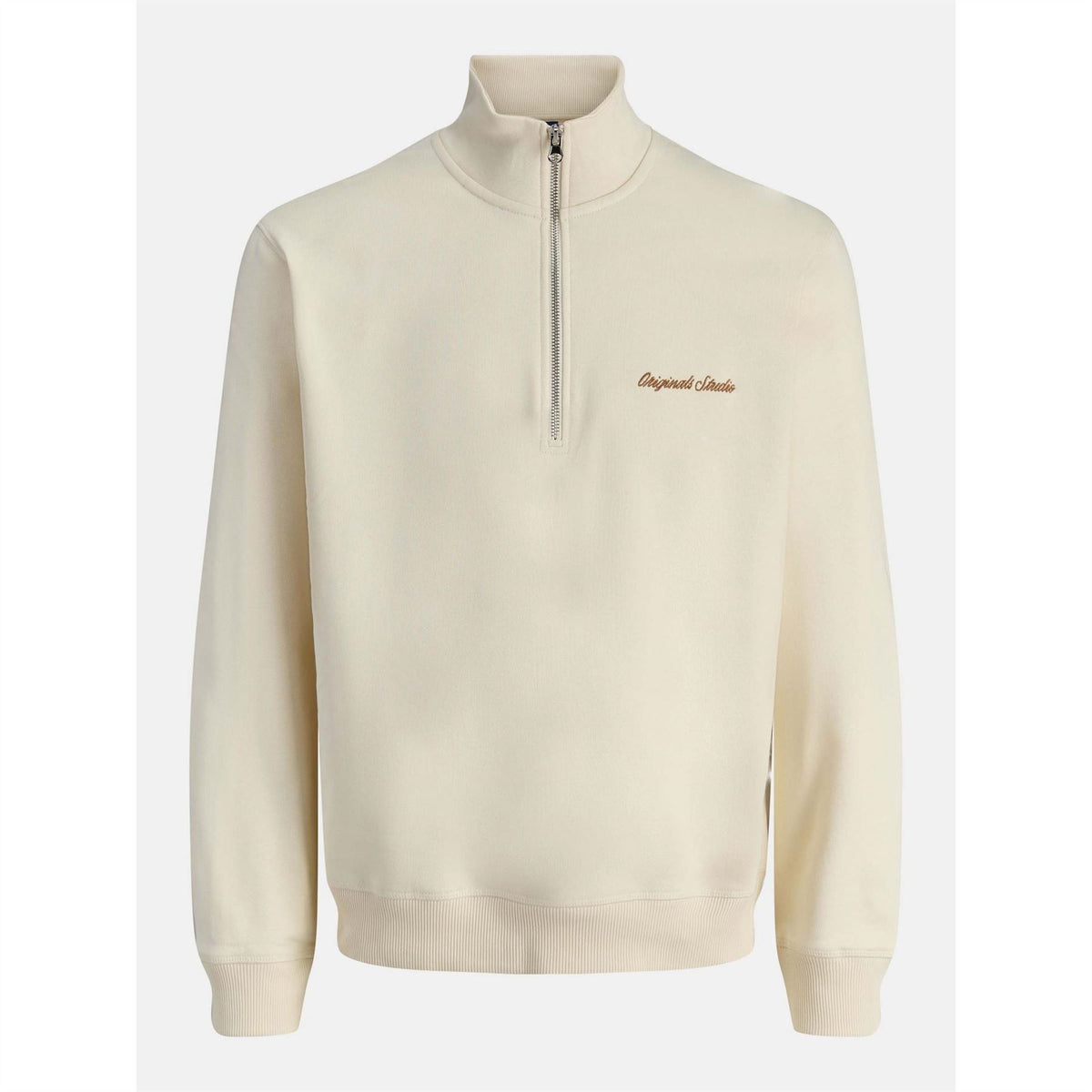 Jack and Jones Jornorrebro Embroidered Cotton Quarter Zip Sweatshirt