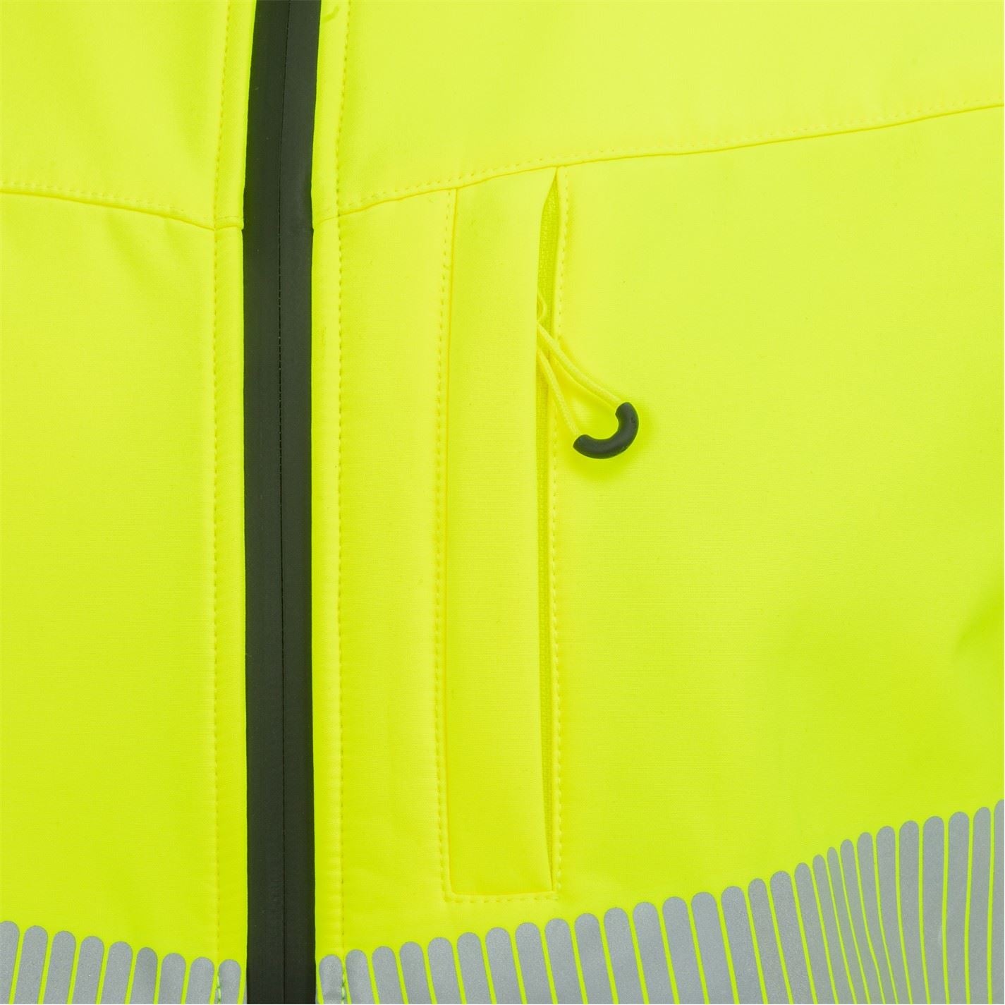 Dunlop Softshell Waterproof Wind Resistant Reflective Hi Vis Jacket