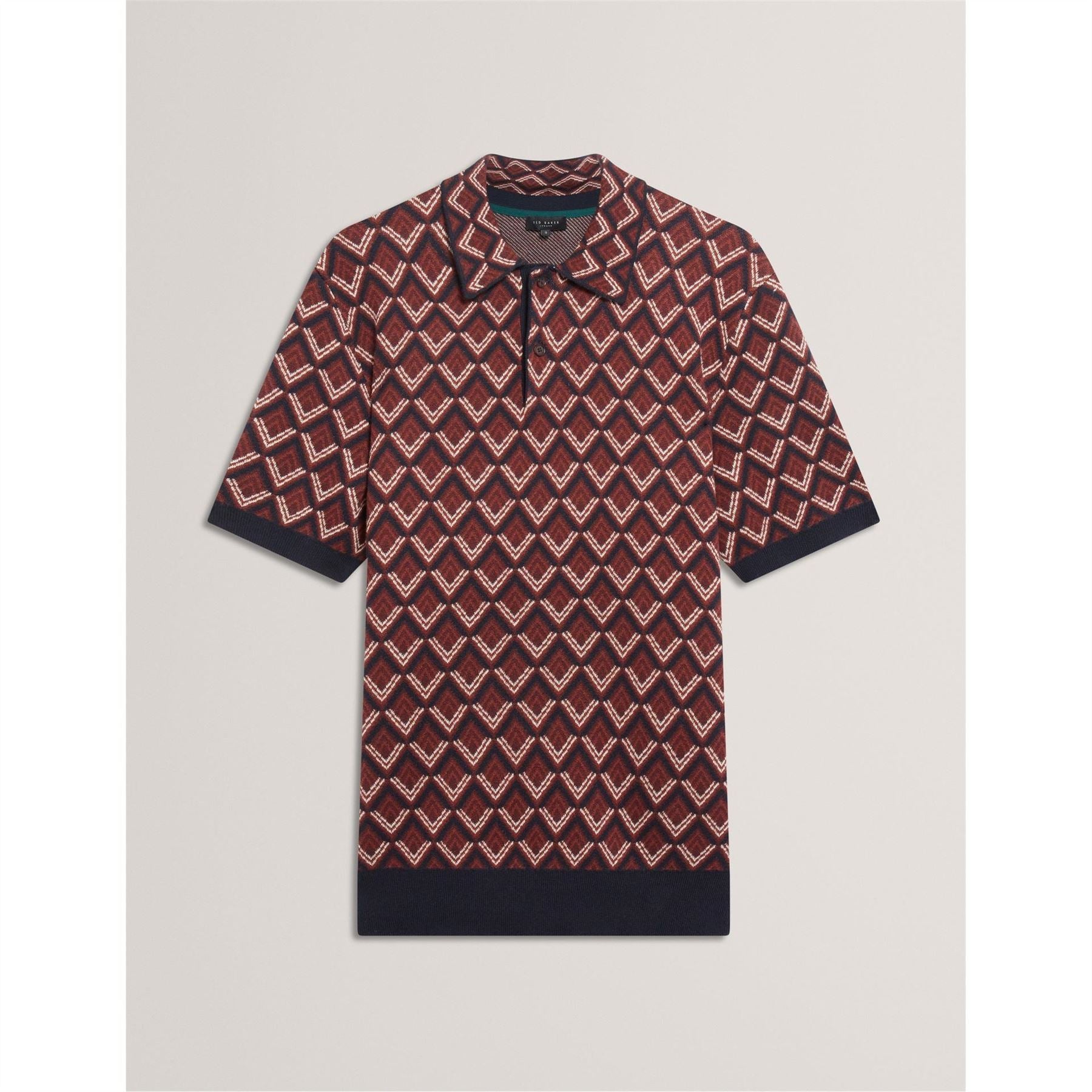 Ted Baker Jacquard Collared Neck Short Sleeve Polo Shirt