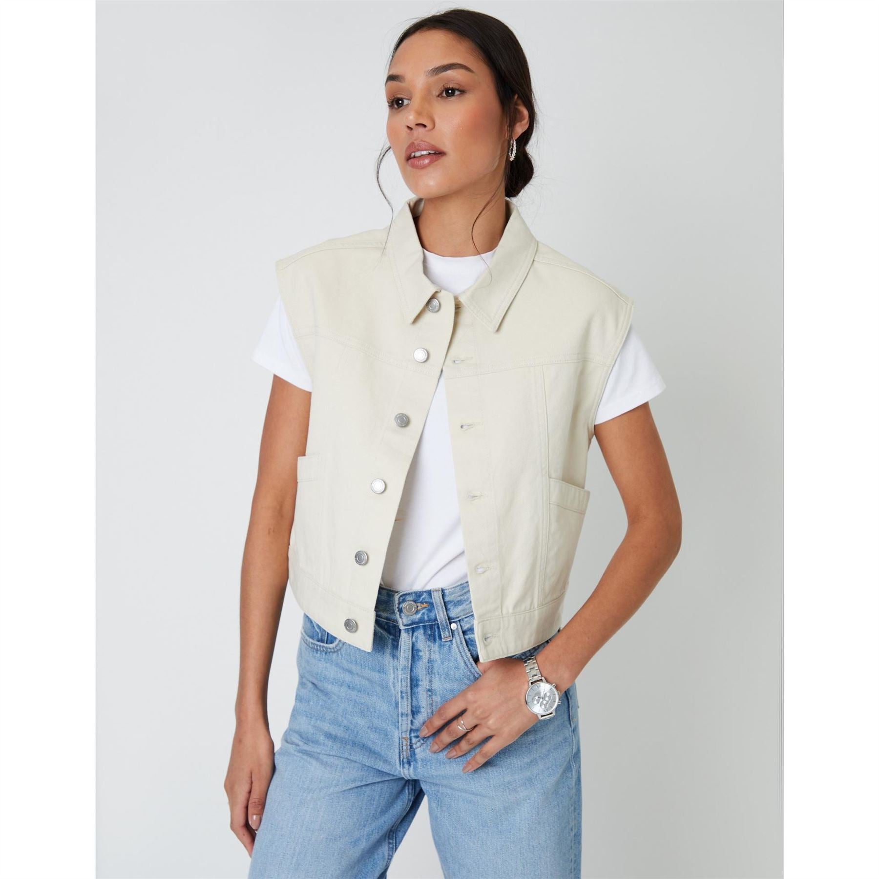 Threadbare Lucky Solid Patterned Denim Jacket