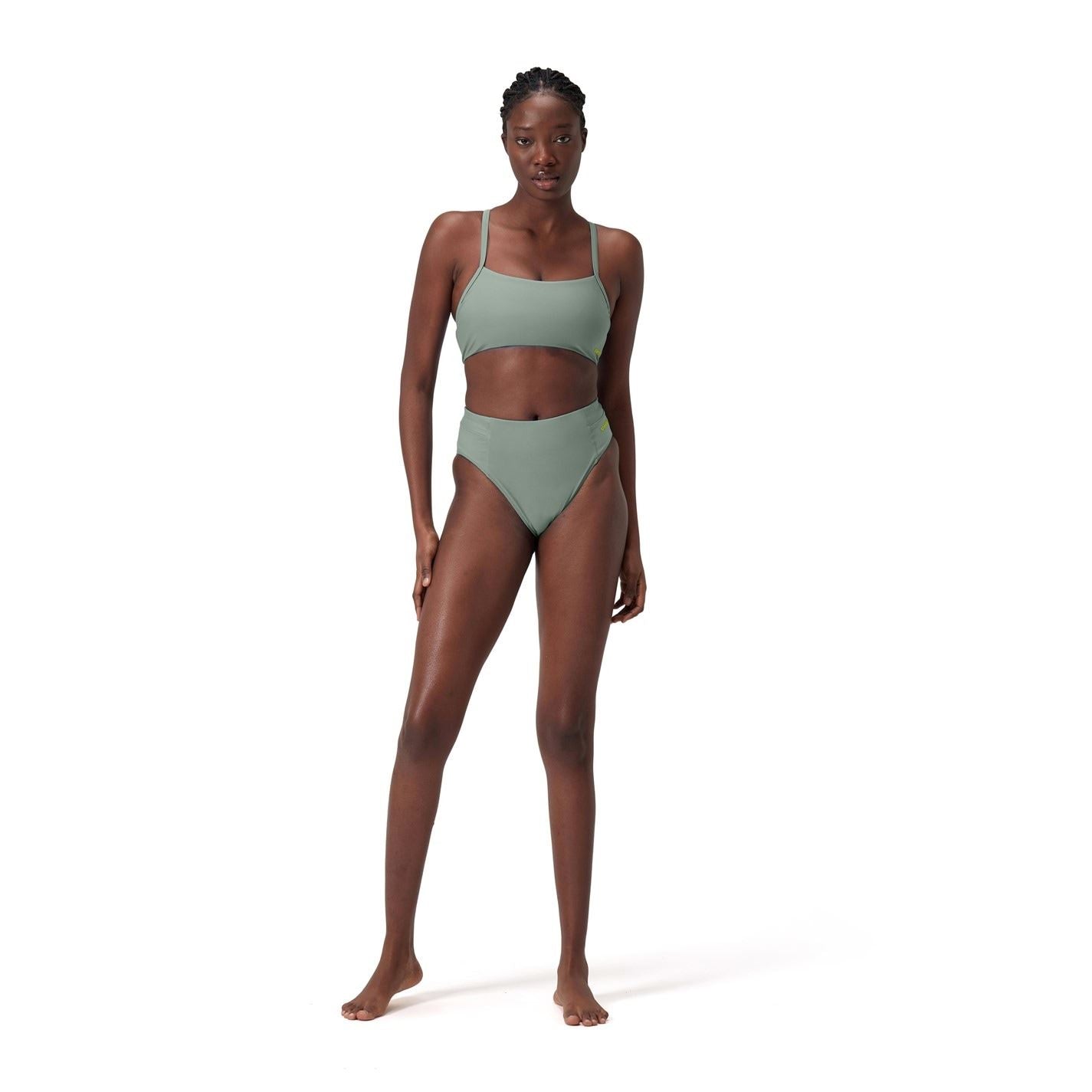 Speedo High Leg Mid Waist Bikini Bottom