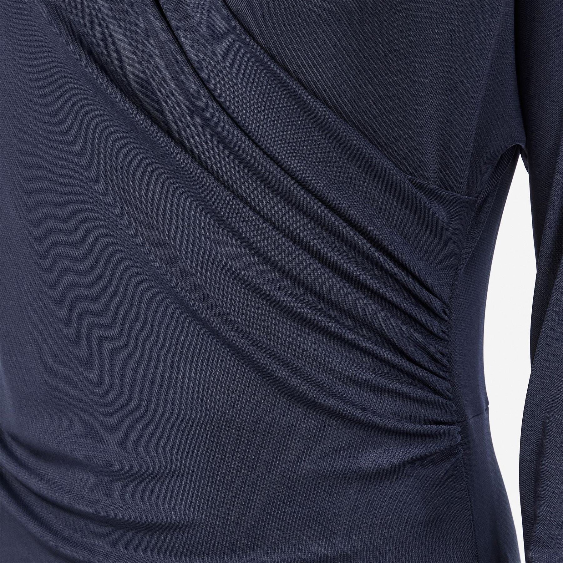Boss Ettita V-Neck Long Sleeve Midi Wrap Dress