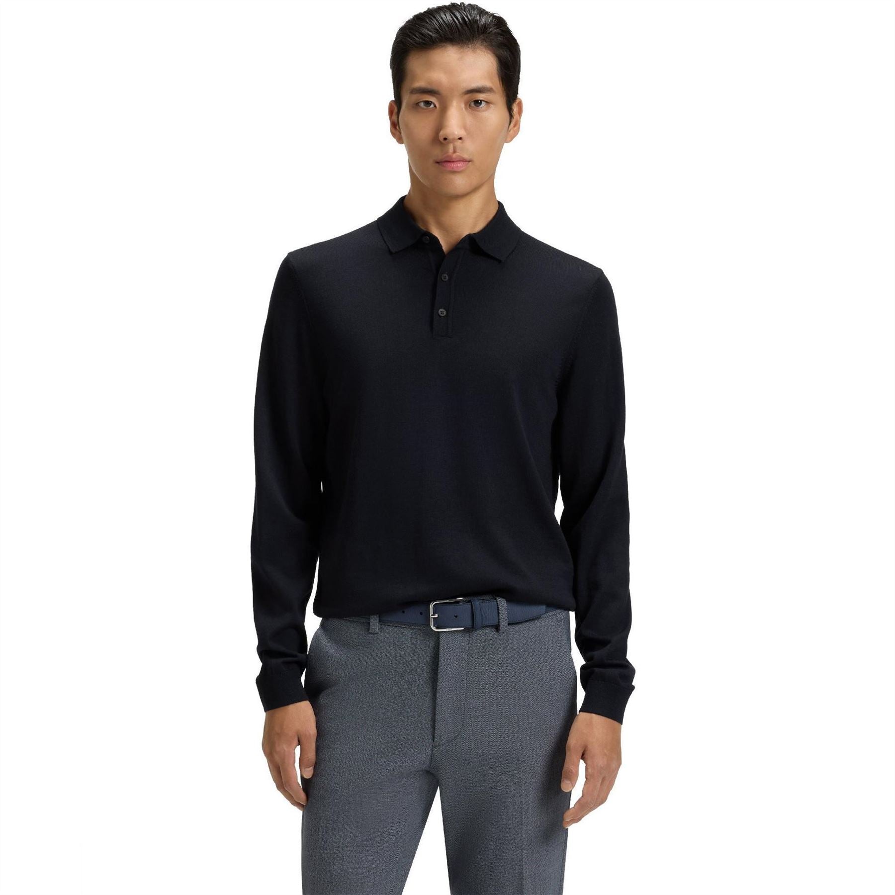 Boss Collared Neck Long Sleeve Regular Fit Shirt