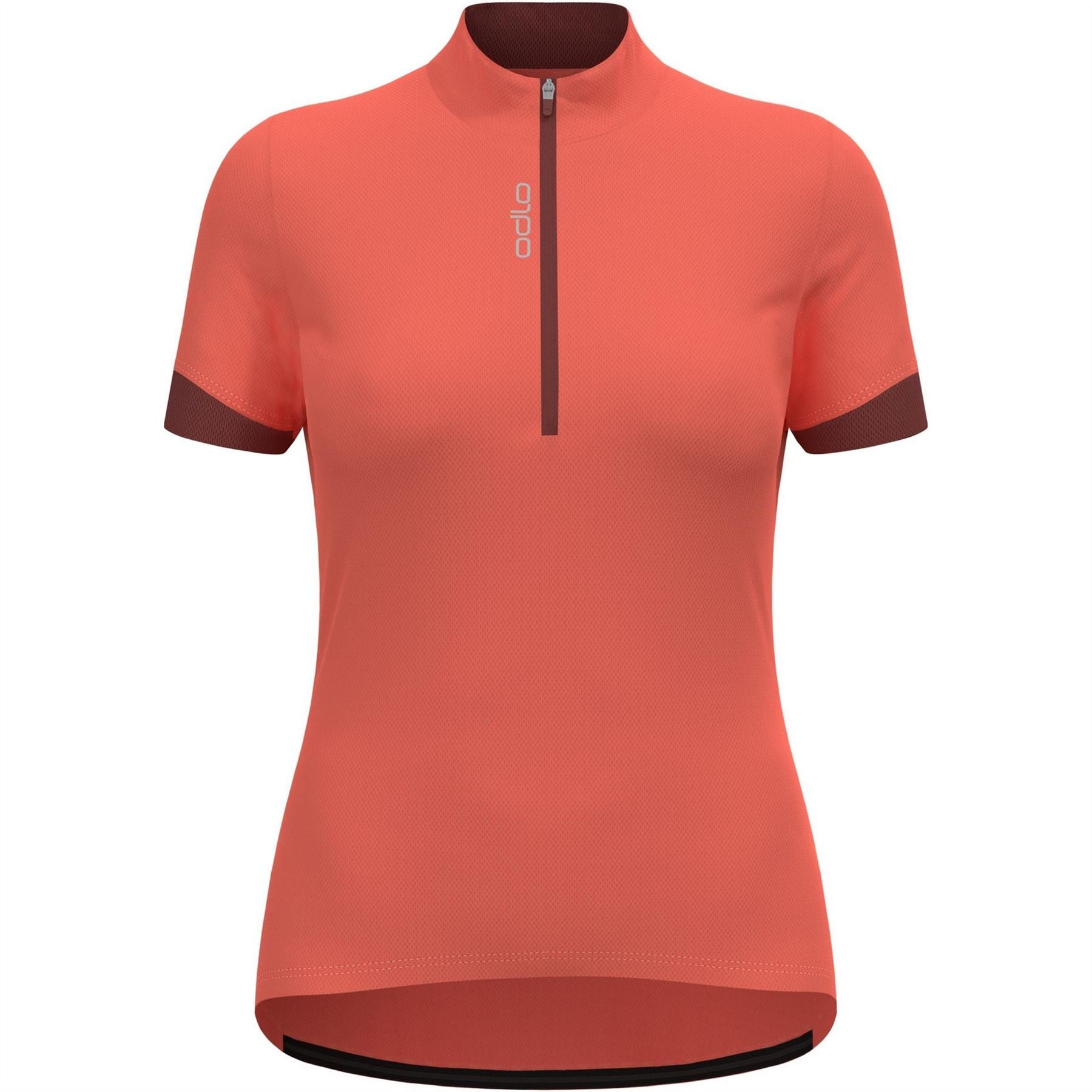 Odlo Regular Fit Half-Zip Short Sleeve T-Shirt