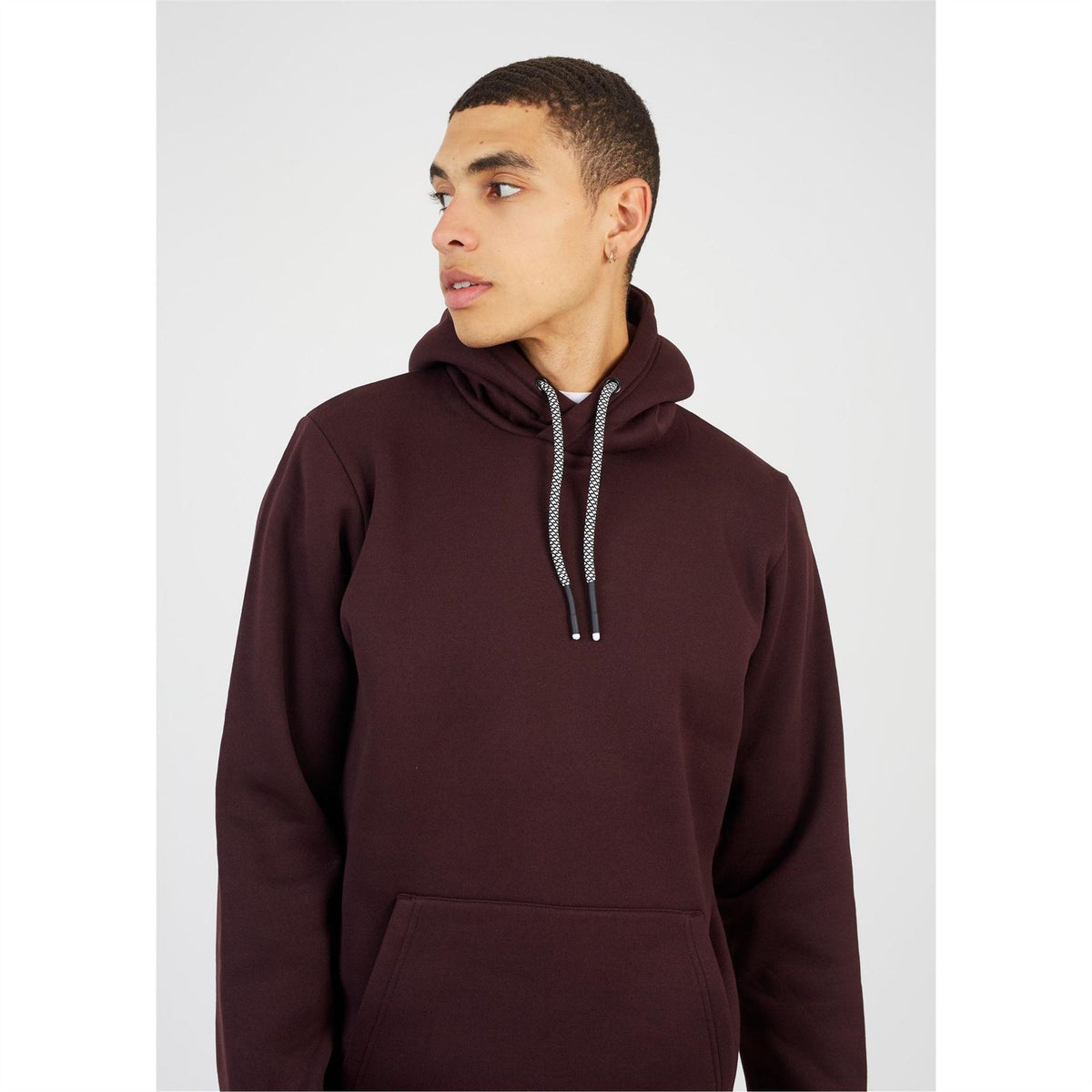 Brave Soul Regular Fit Cross Over Hooded Sweatshirt