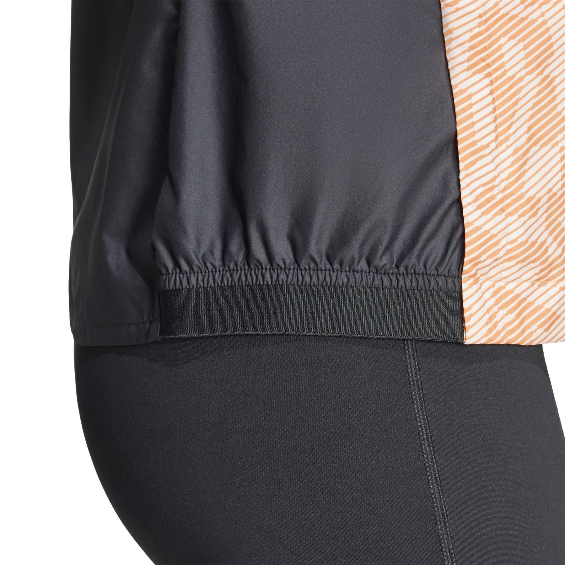 adidas Trail Geometric Patterned Running Jacket with Front Zipper Pocket