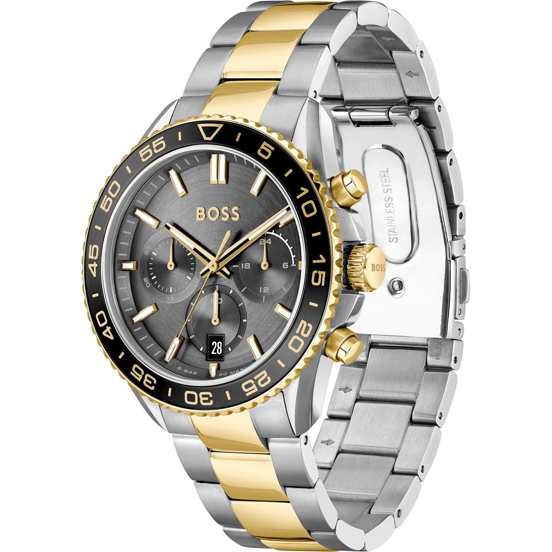 Boss Runner Chronograph Stainless Steel Water Resistant Analogue Quartz Watch