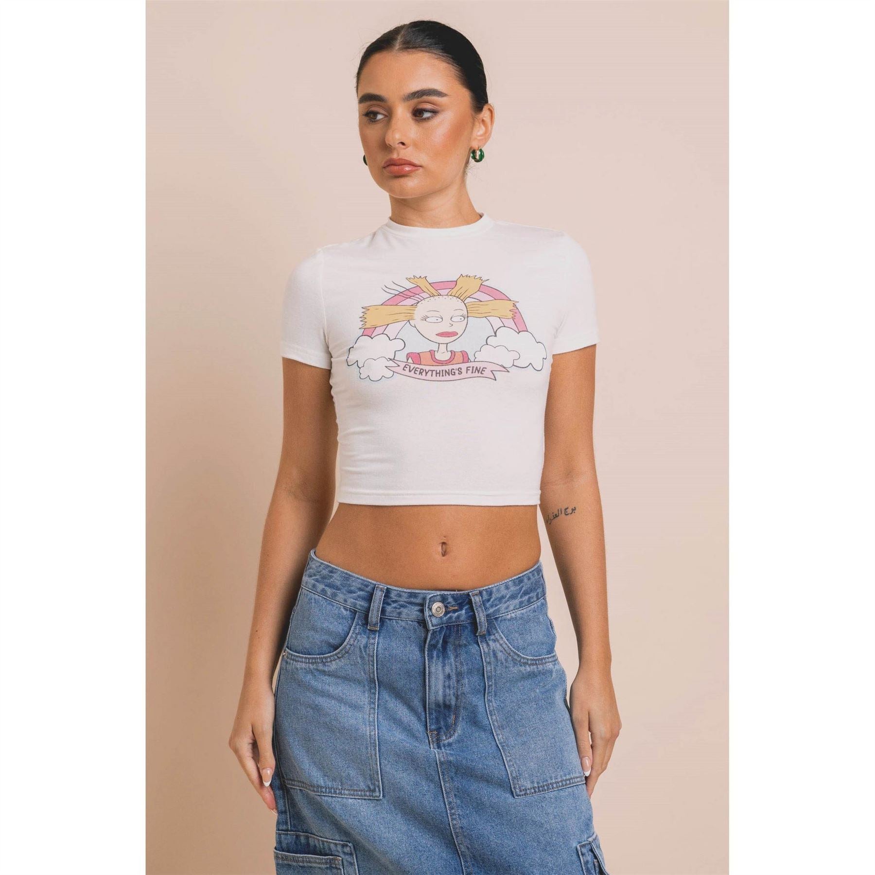 Daisy Street Rugrats Cropped Slim Fit T-Shirt