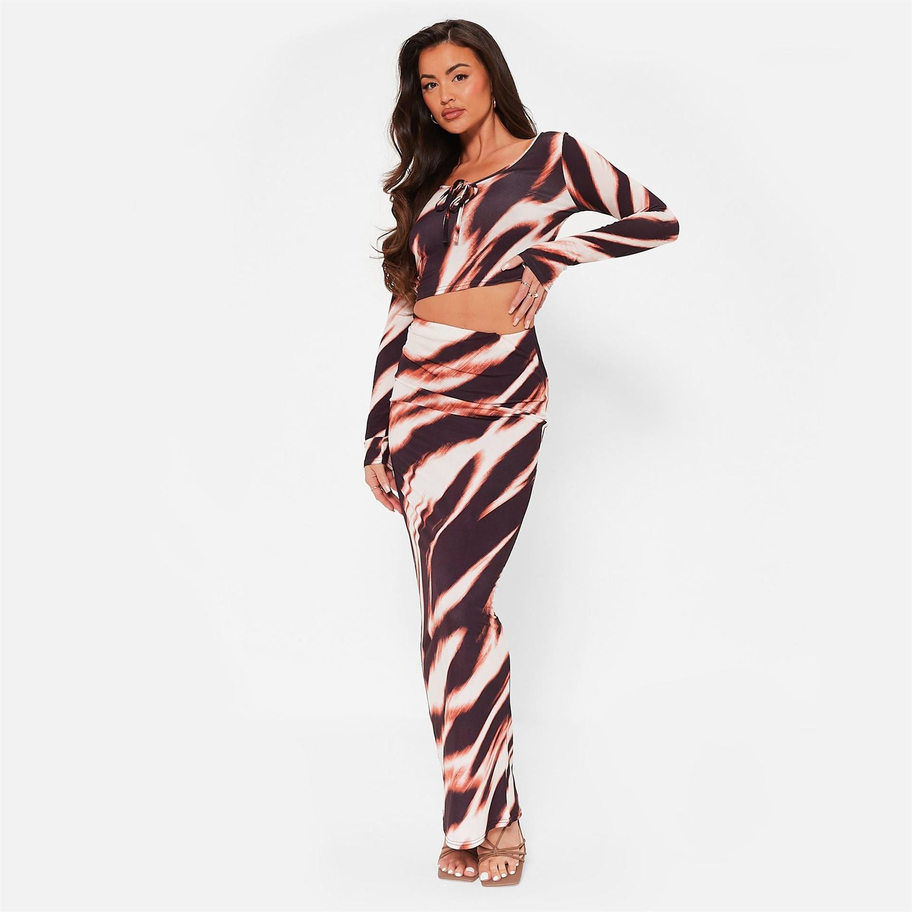 I Saw It First Printed Slinky Maxi Skirt Co Ord