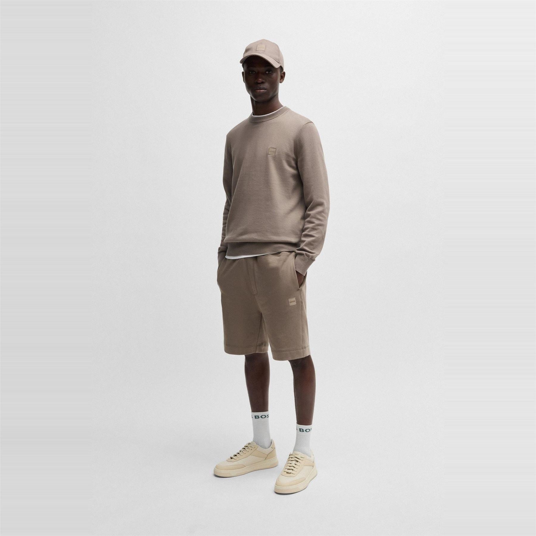 Boss Orange Mid Length Elasticated Drawstring Fleece Shorts