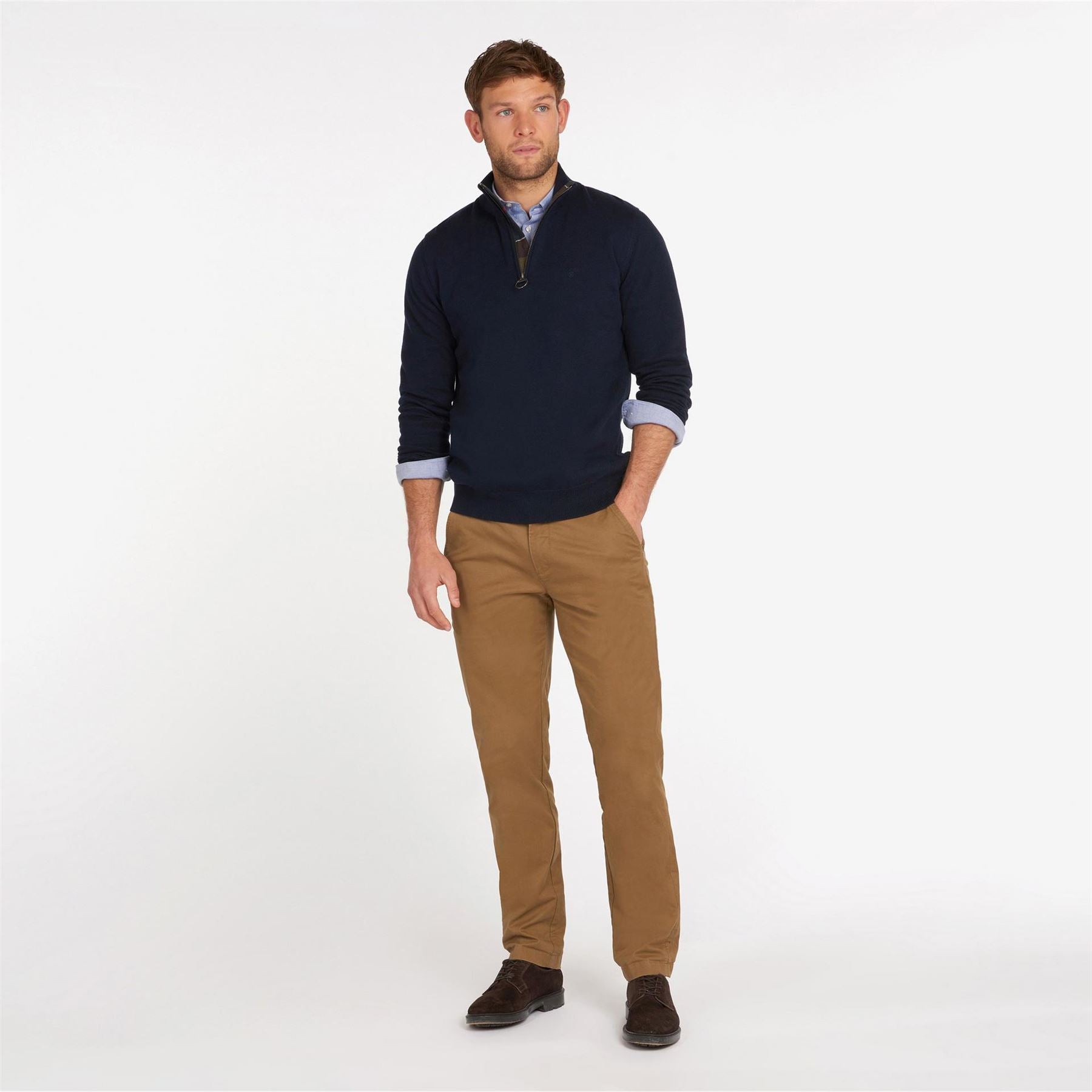 Barbour Half Zip Cotton Knitted Jumper