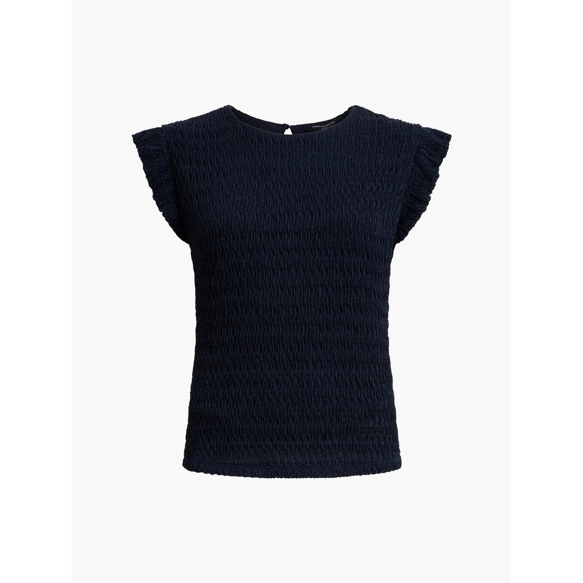 French Connection Zinnia Crew Neck Puff Sleeve Slim Fit Blouse