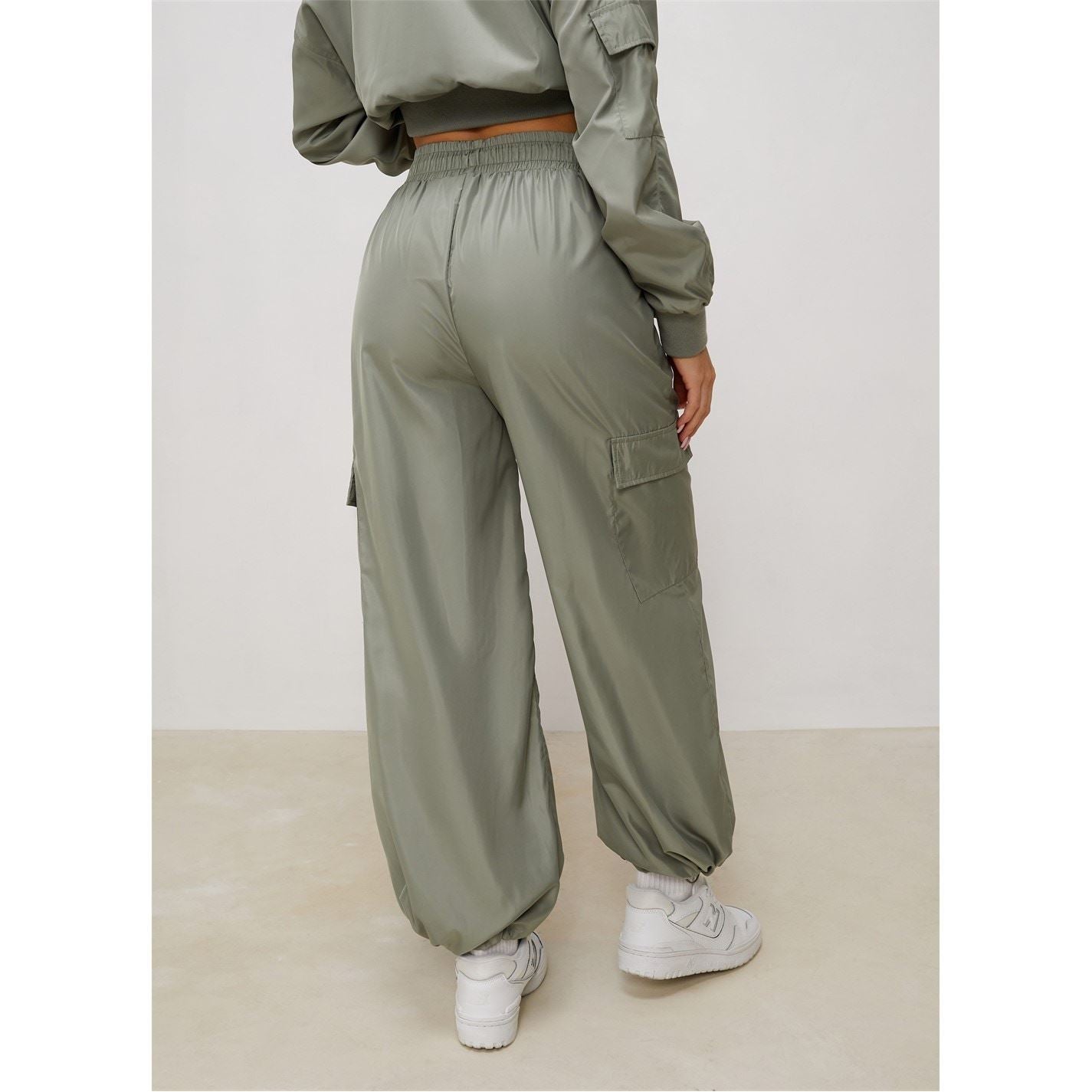 Gym King Satin Side Pocket Solid Patterned Combat Pants