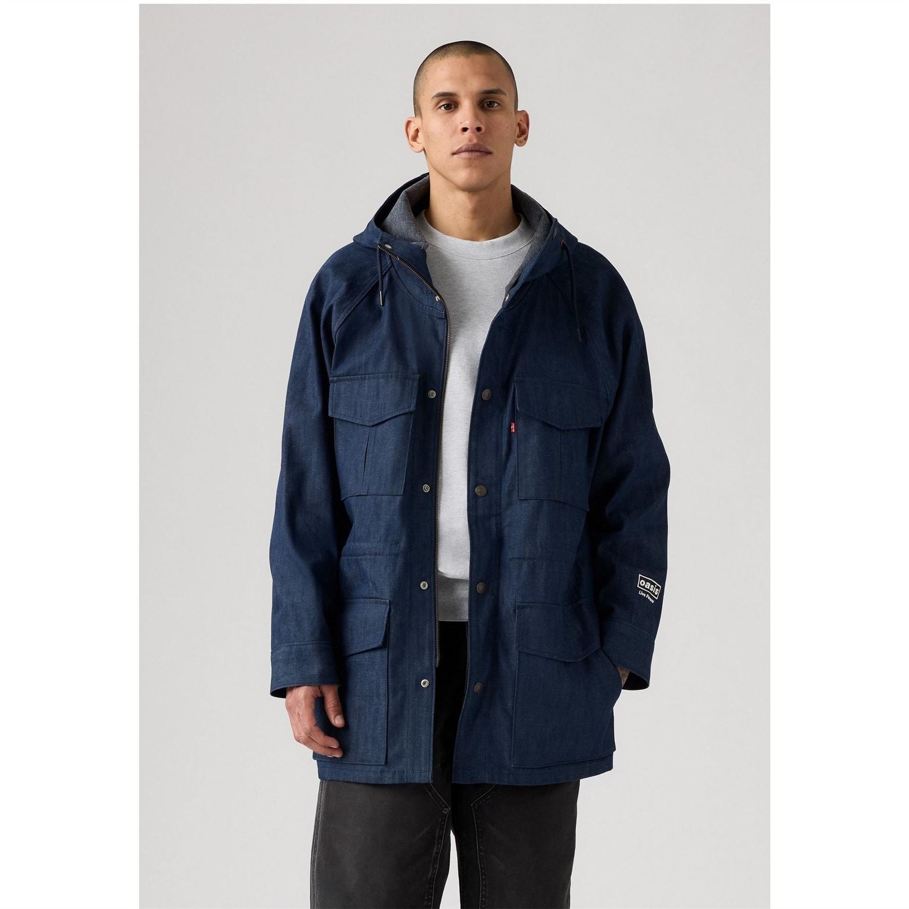 Levis X Oasis Hooded Denim Long Sleeve Parka