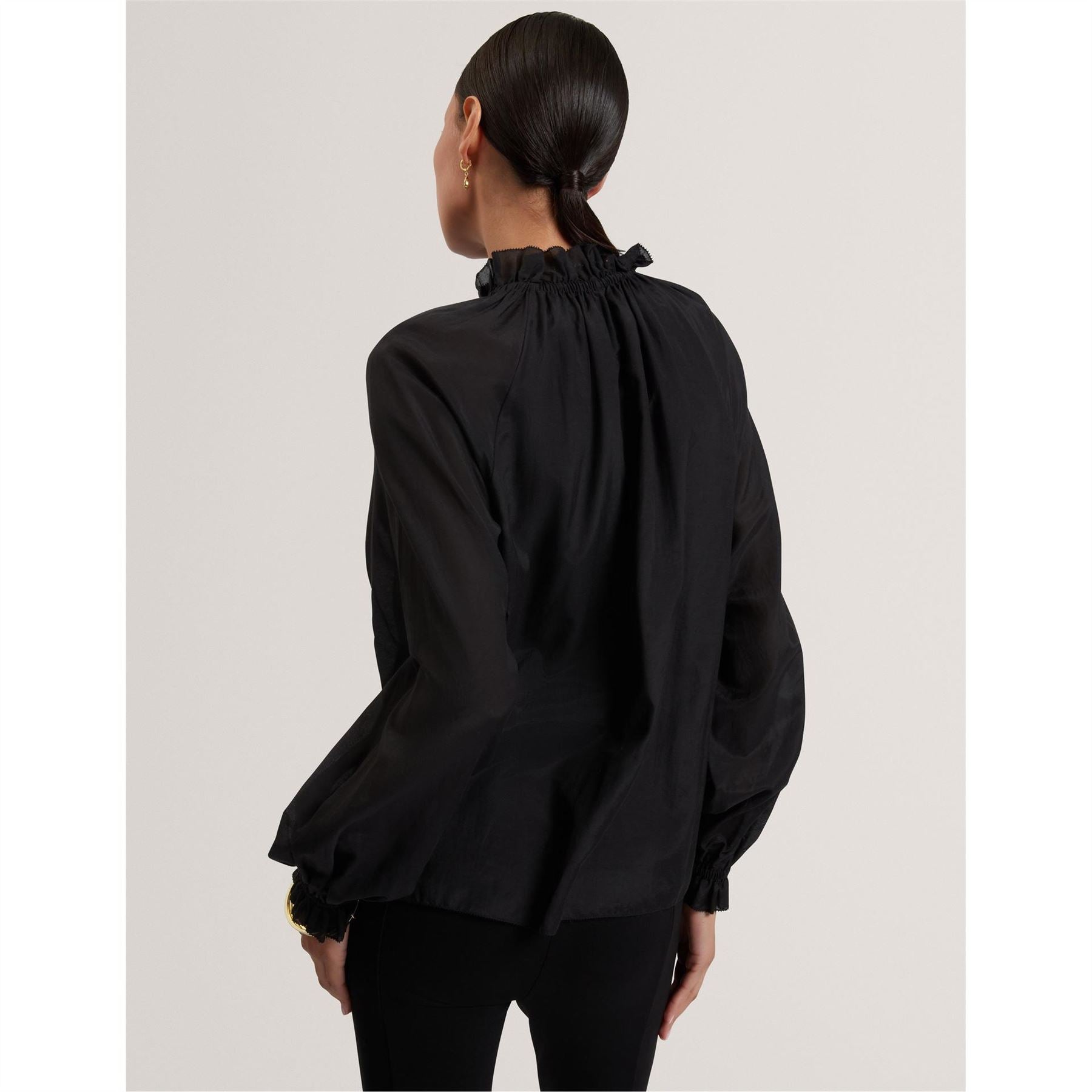 Ted Baker Funnel Neck Raglan Sleeve Peasant Blouse