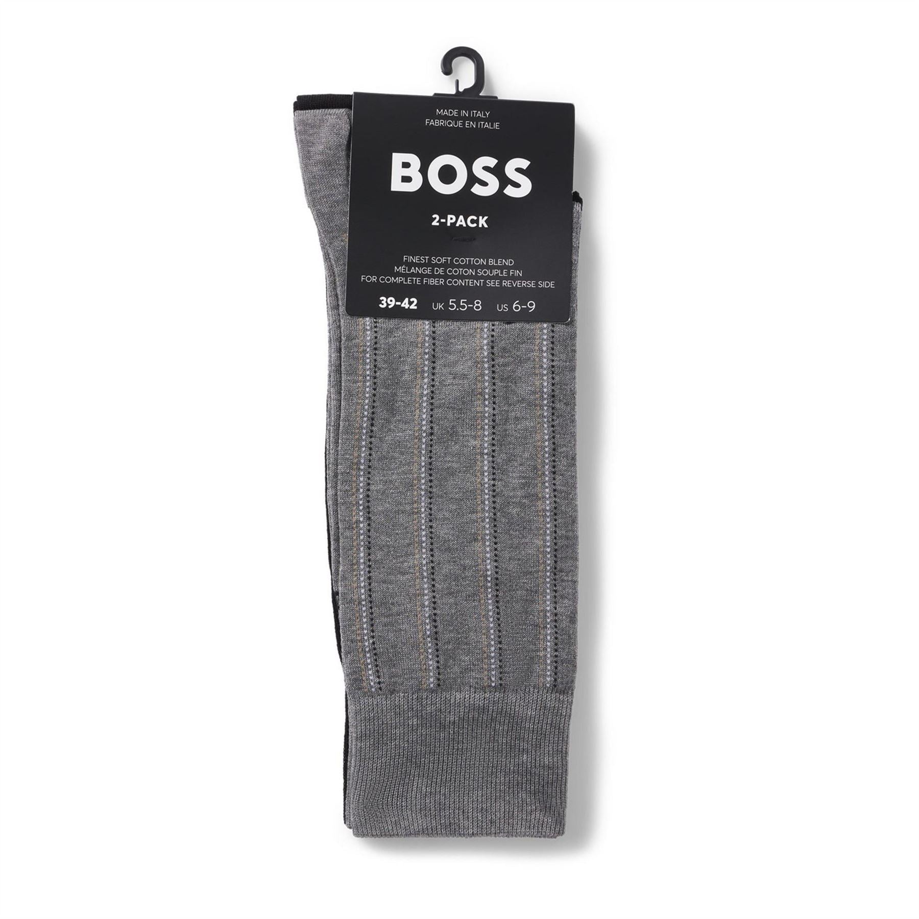 Boss 2 Pack Pinstripe Crew Socks