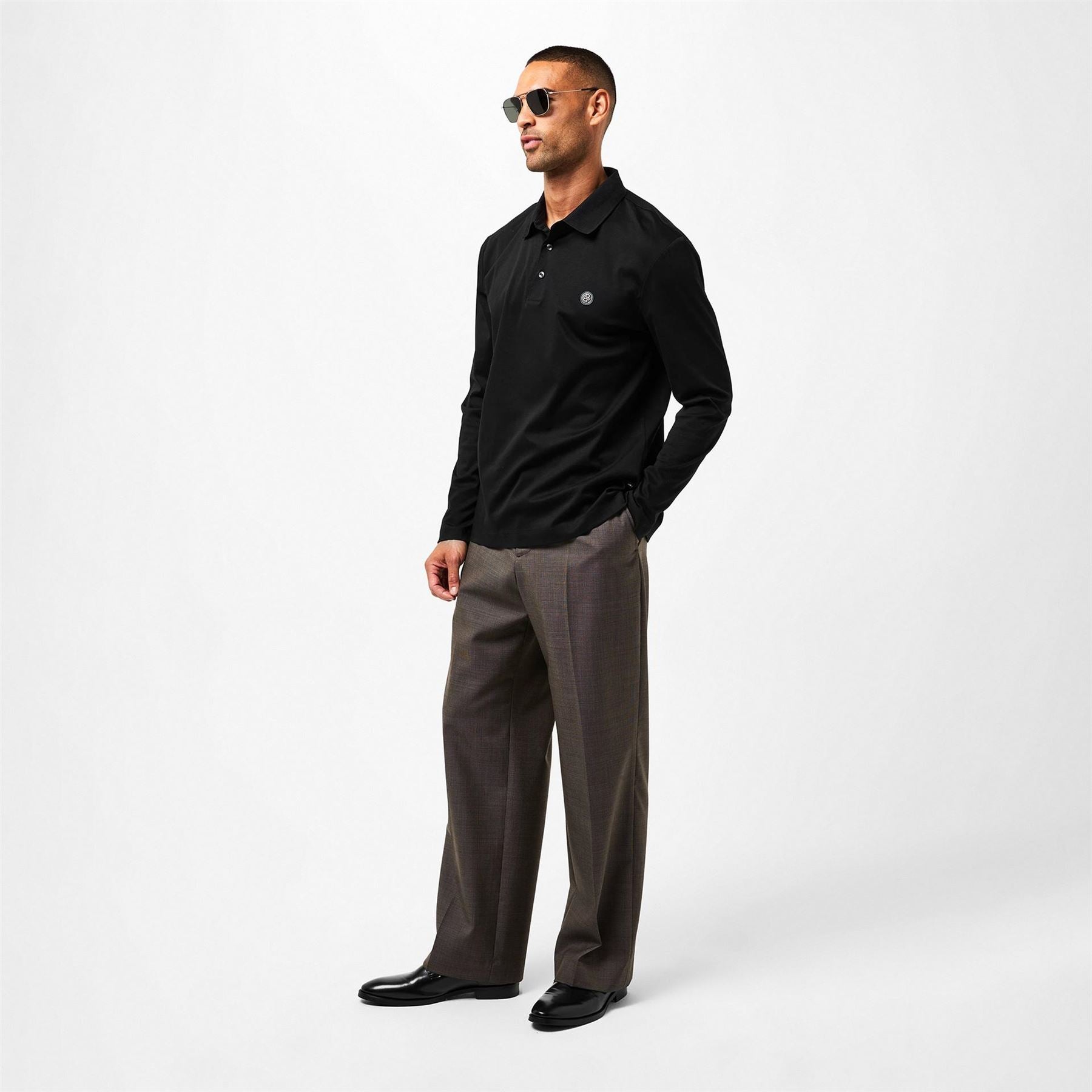 Boss Collared Neck Long Sleeve Regular Fit Shirt