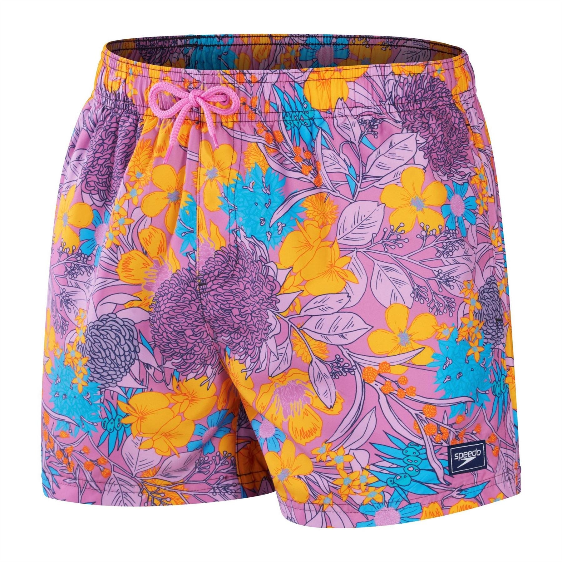 Speedo Floral Patterned Swim Short with Logo Patch