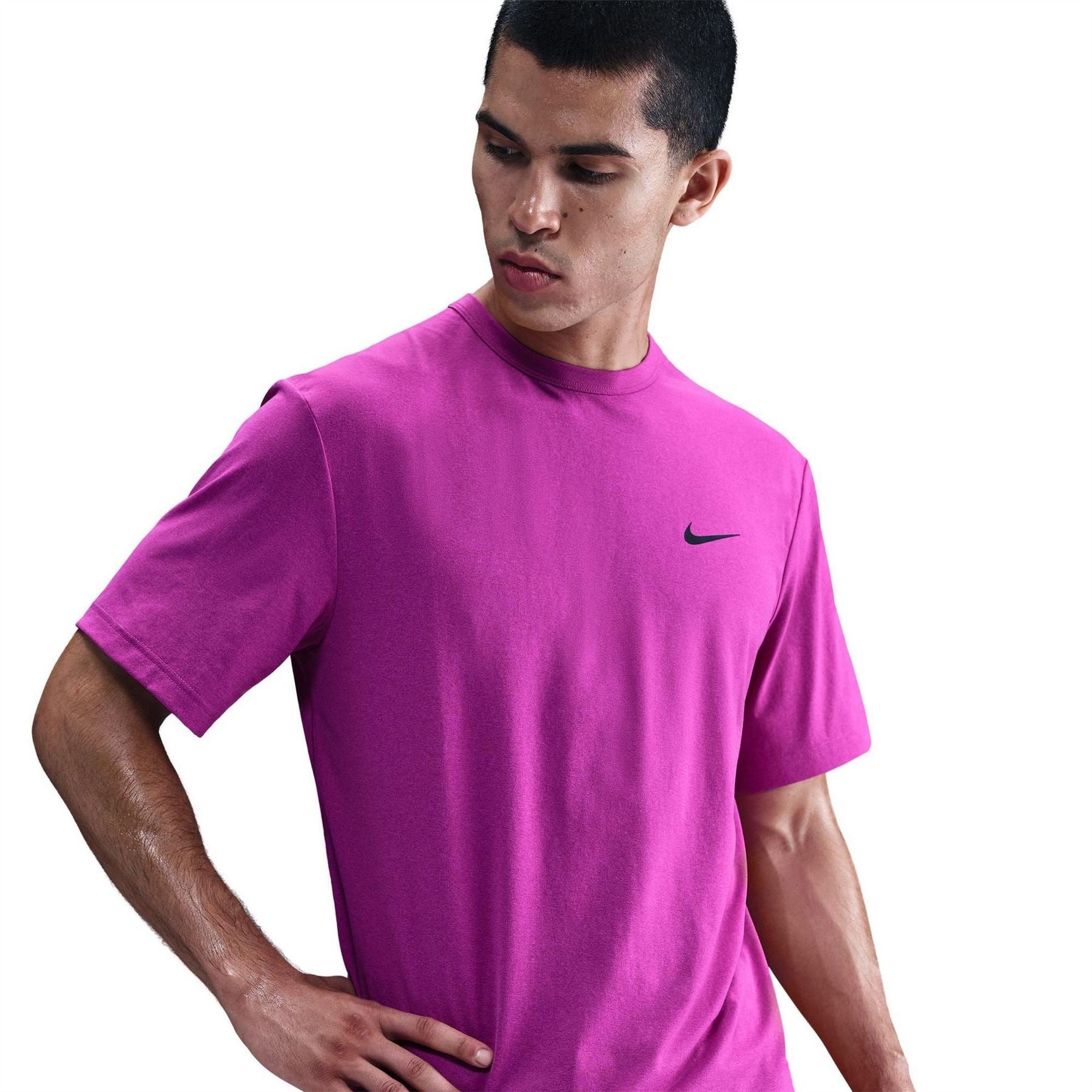 Nike Mens Dri Fit Uv Hyverse Short Sleeve Fitness Top