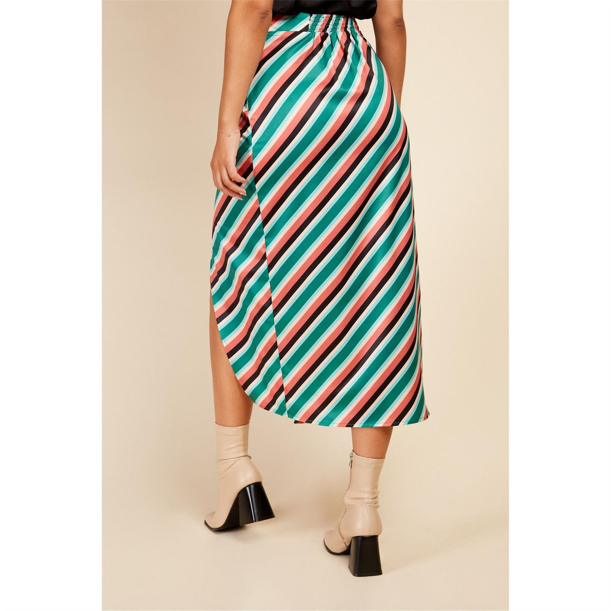 Little Mistress Maxi Stripe Patterned Wrap Skirt