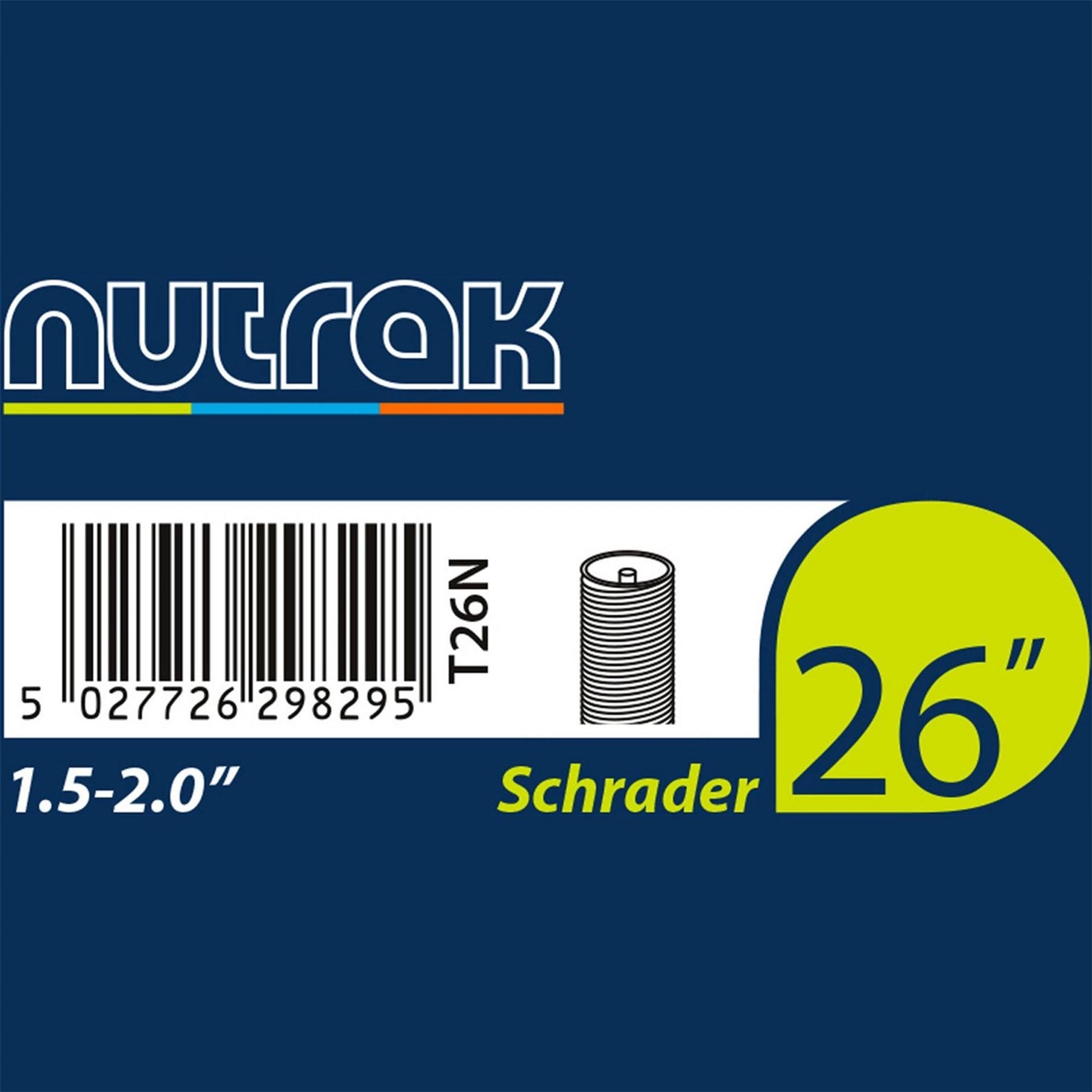 Nutrak 26 X 1.5 2.0 Schrader Valve Inner Tube