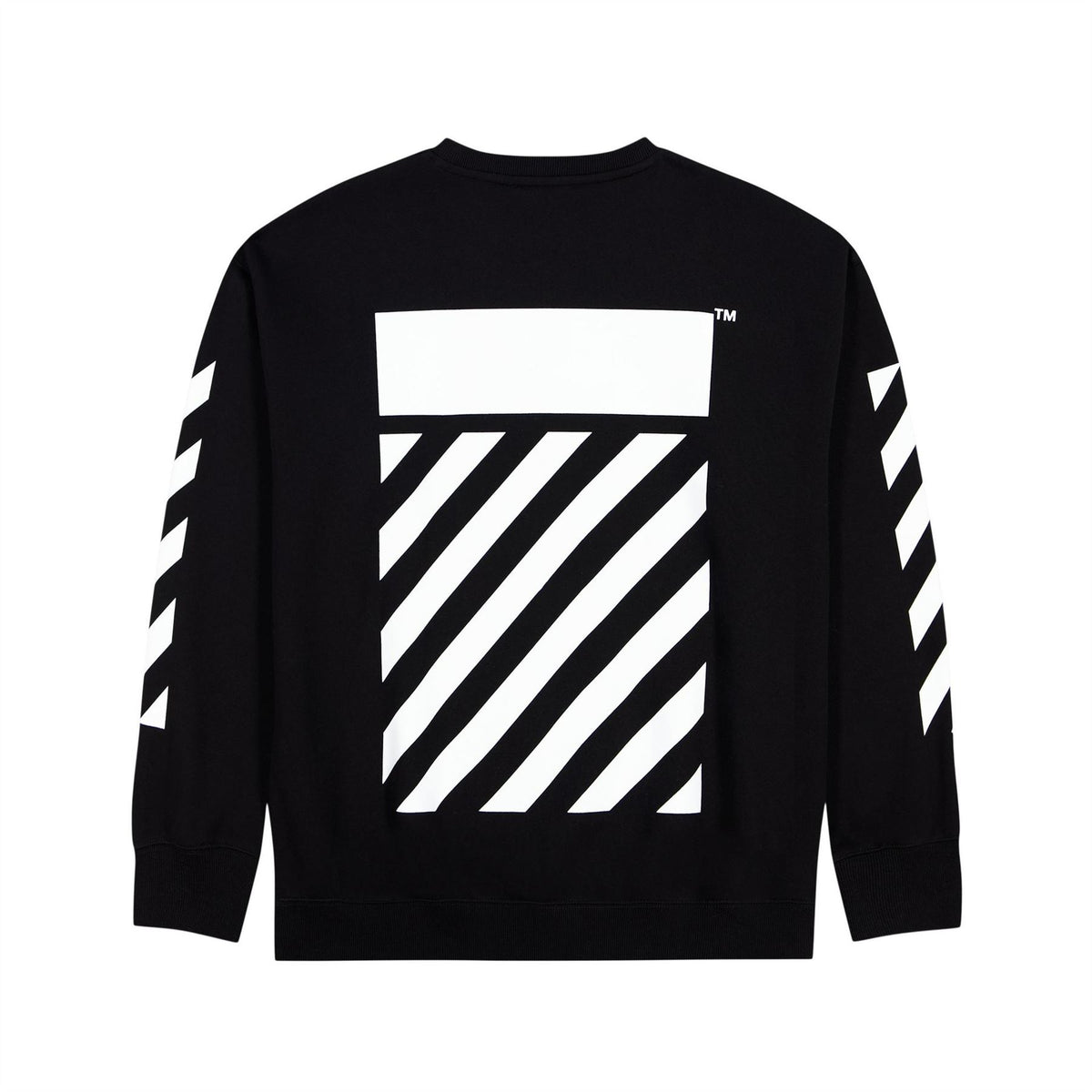 L AB Off White Small Logo Long Sleeve Crew Sweater