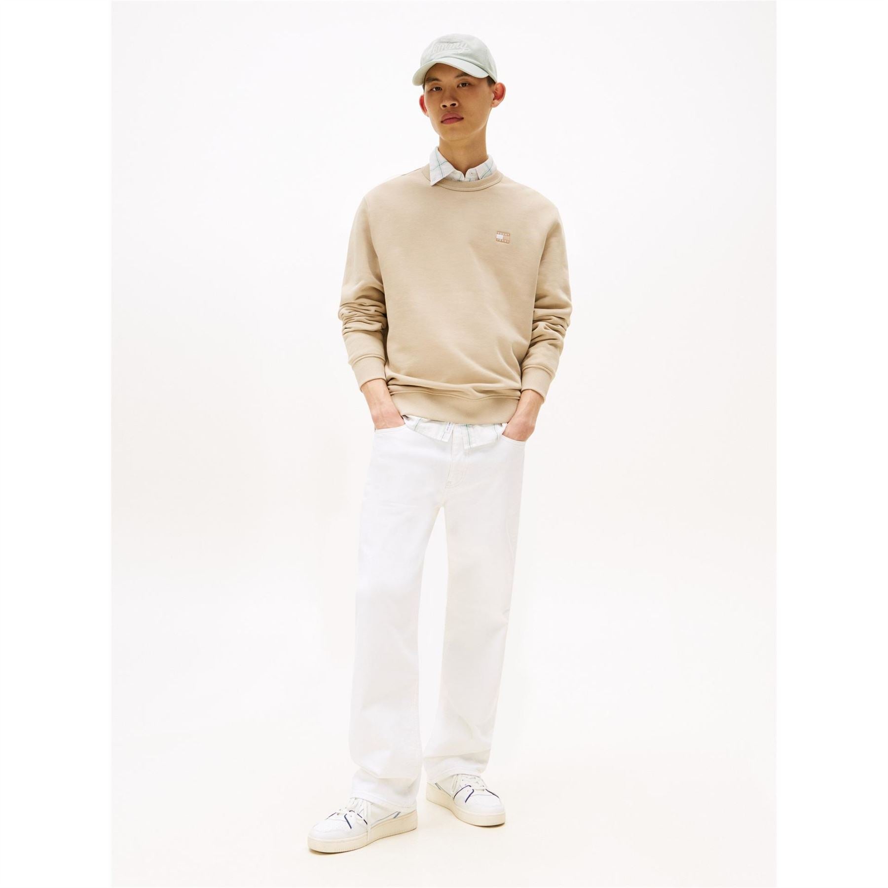 Tommy Jeans TJM Rubber Badge Regular Fit Crew Neck Long Sleeve Sweatshirt