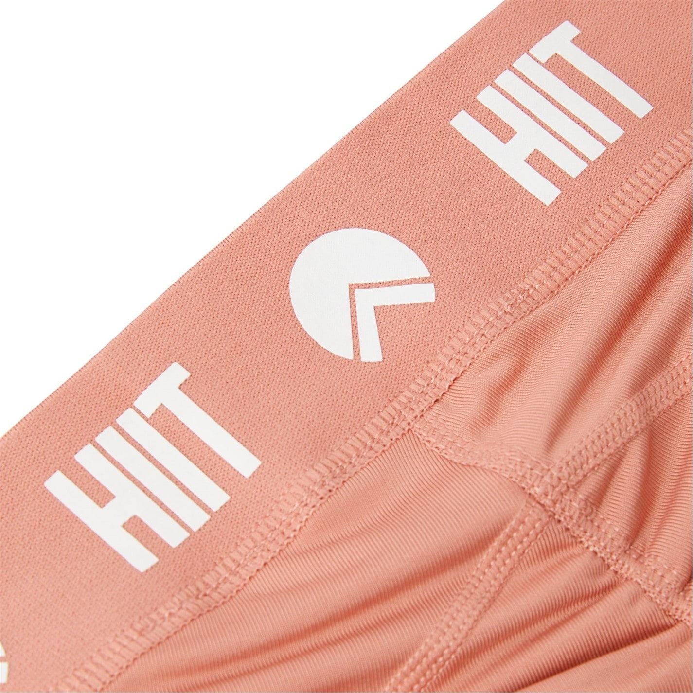 HIIT Logo Print Shirred Shorts
